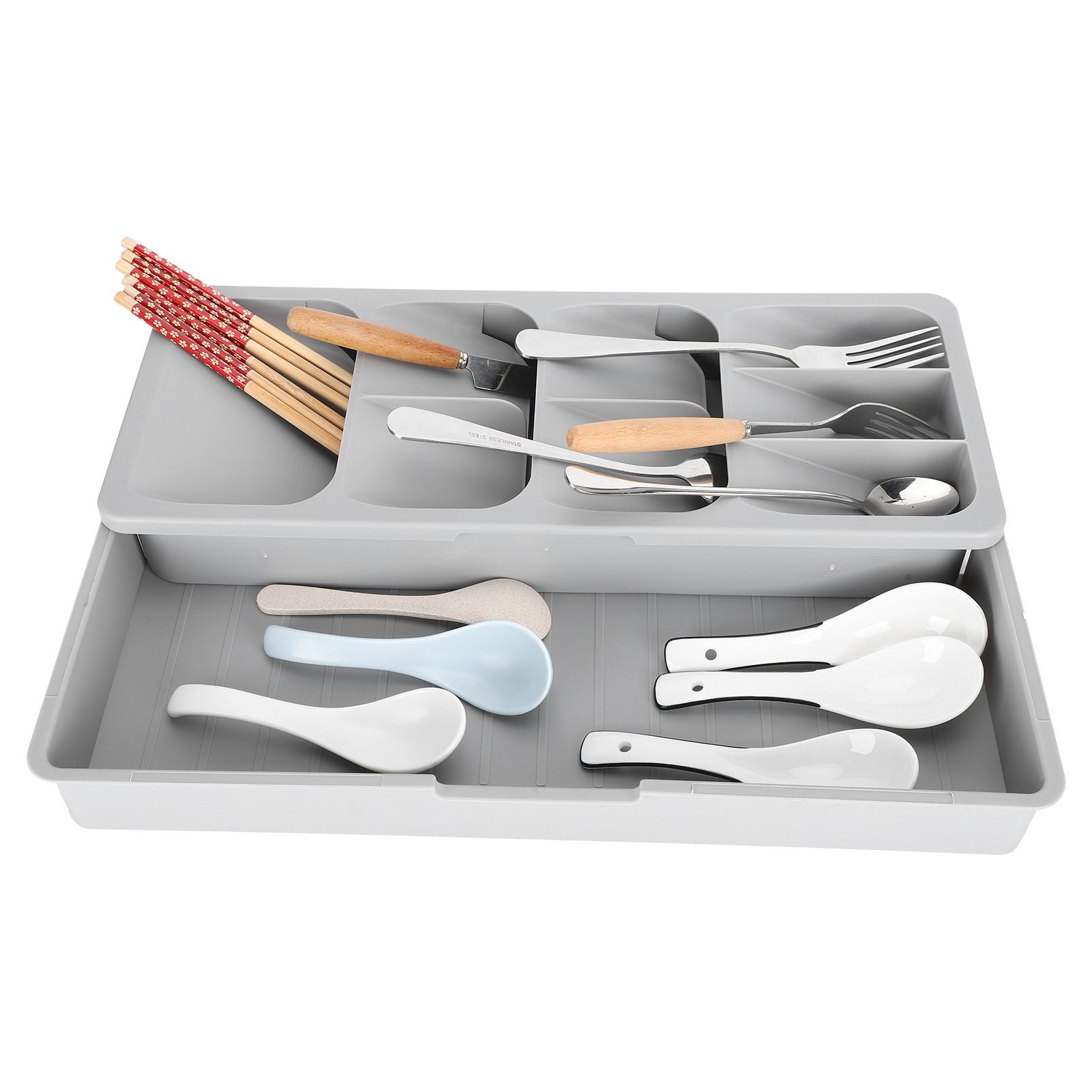 Knives and Forks Organizer Multiple Layers Spoon Holder Separation Kitchen view 7