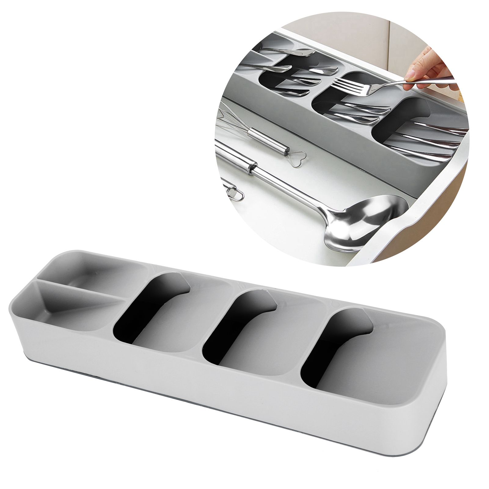 Spoons Knives Forks Storage Box Kitchen Drawer Tableware Cutlery Organizer view 9