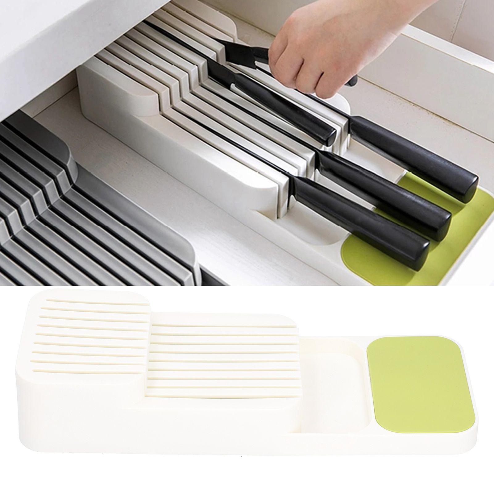 Knife Holder Rack Drawer Organizer Tray Silverware Kitchen Utensil Flatware view 9