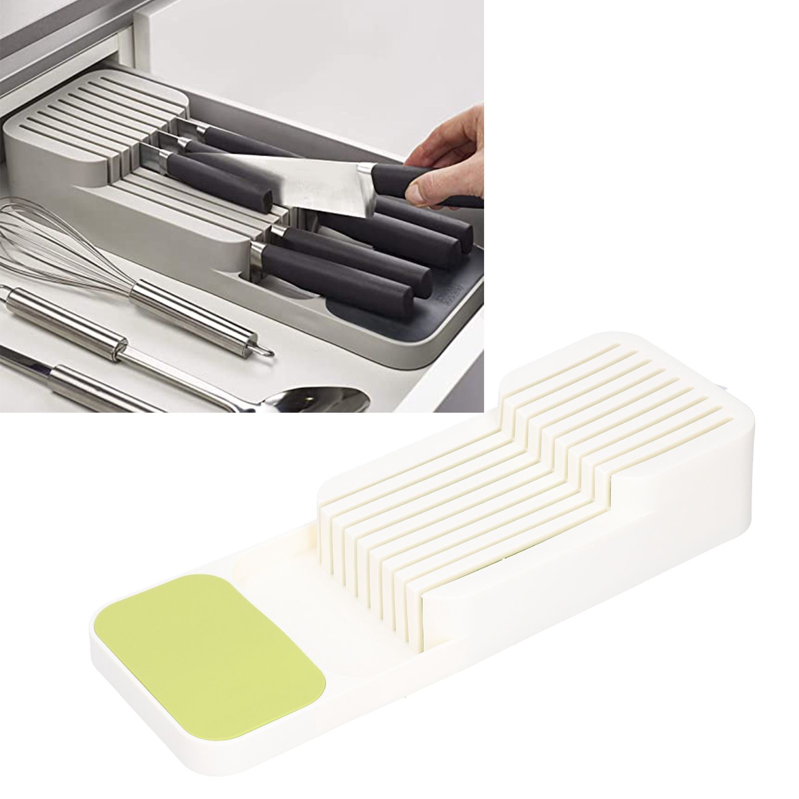 Knife Holder Rack Drawer Organizer Tray Silverware Kitchen Utensil Flatware view 10