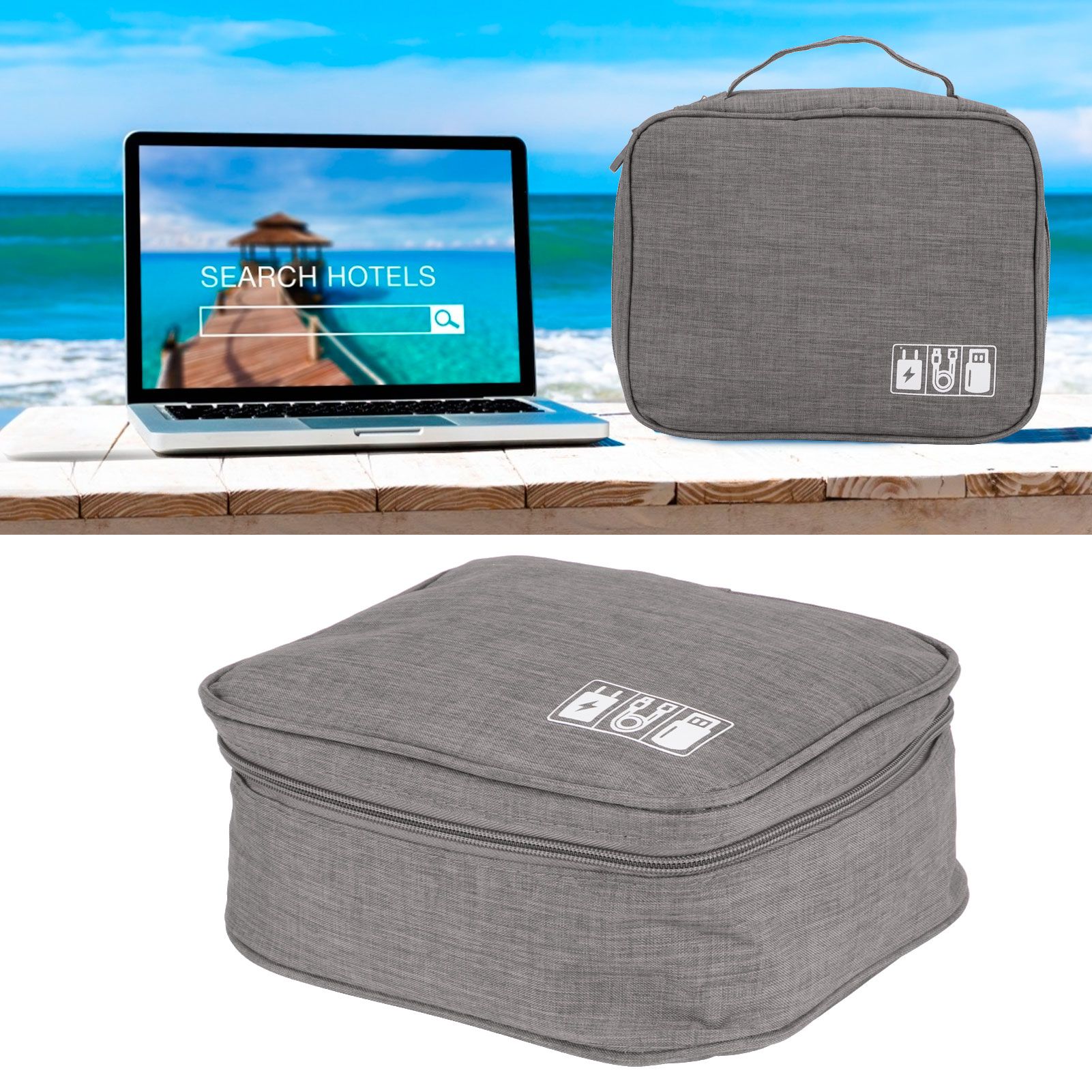 Multifunction Storage Bag Electronic Accessories Cable Cord USB Drive view 9