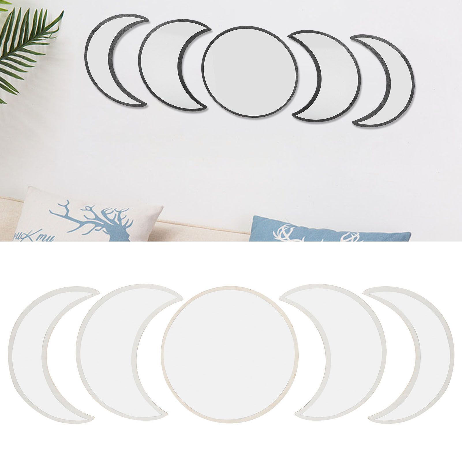 Wall Mirror Acrylic Moon Cycle Change Mirrors Set for Home Bedroom Decoration view 10