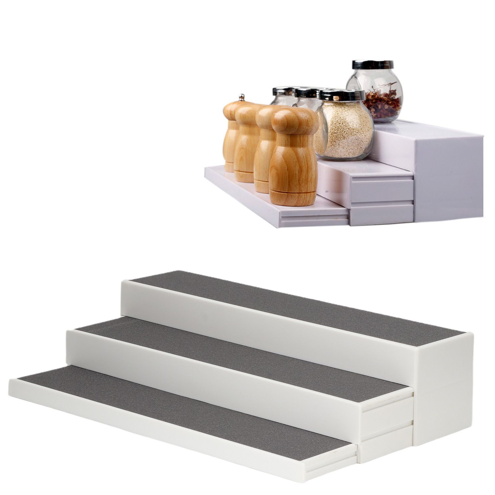3‑Tier Expandable Spice Rack Step Shelf Spices Organizer Holder for Kitchen view 9