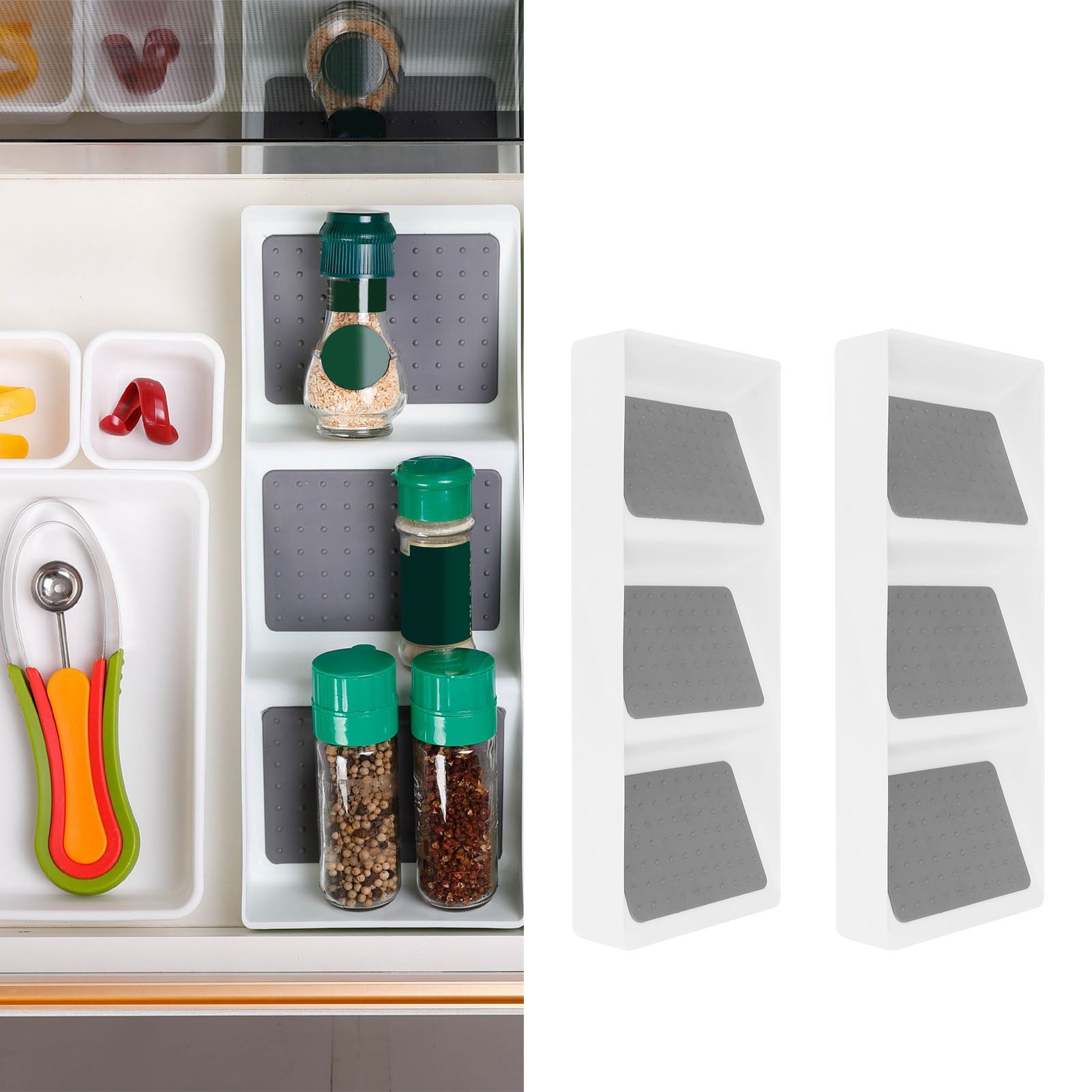 2PCS Drawer Organizer 3-Tier Spice Medicine Bottle Rack Tray Drawer Box for view 10