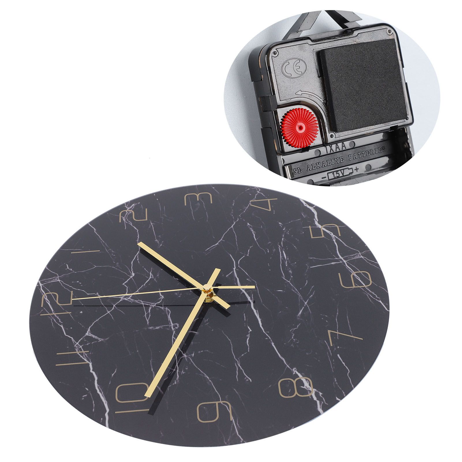 Wall Clock Nordic Decorative Marble Printing Mute Round Hanging Clock Home view 6