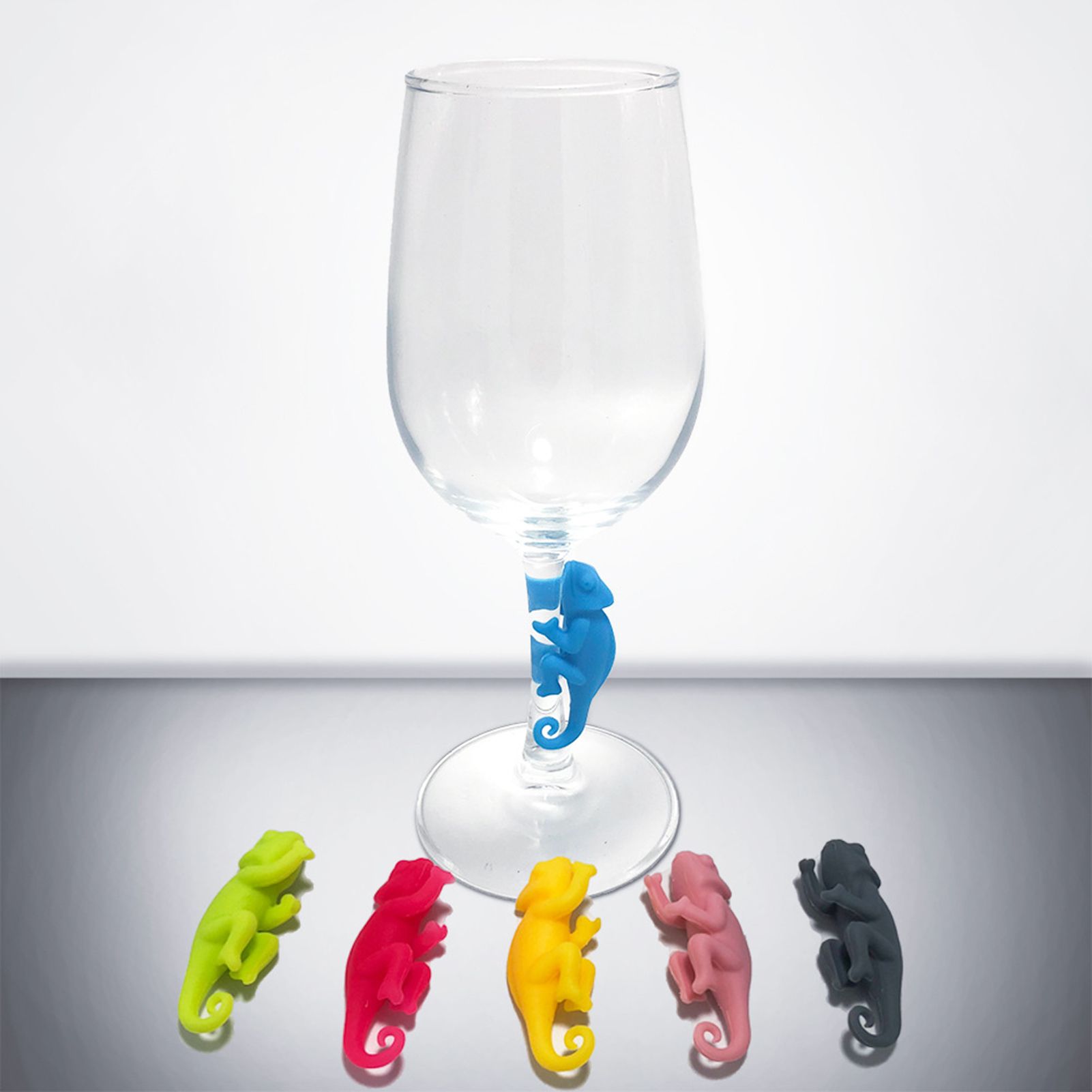 5Set Drink Markers Cute Animal Shaped Silicone Wine Glass Tag Identifier view 12