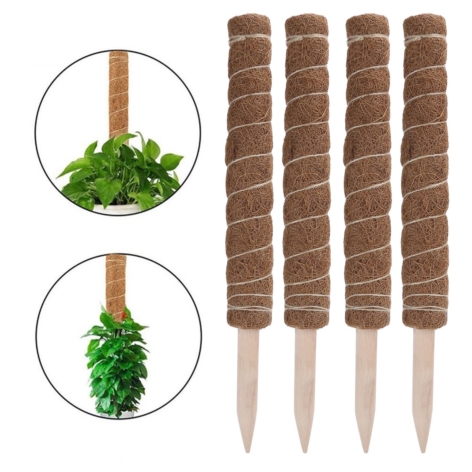 4PCS 45CM Coir Totem Pole Moss Stick Plant Climbing Support for Indoor Plant view 9