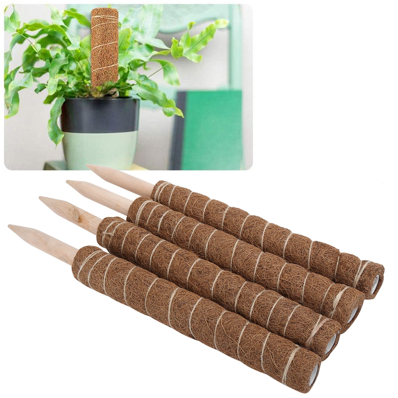 4PCS 45CM Coir Totem Pole Moss Stick Plant Climbing Support for Indoor Plant view 10