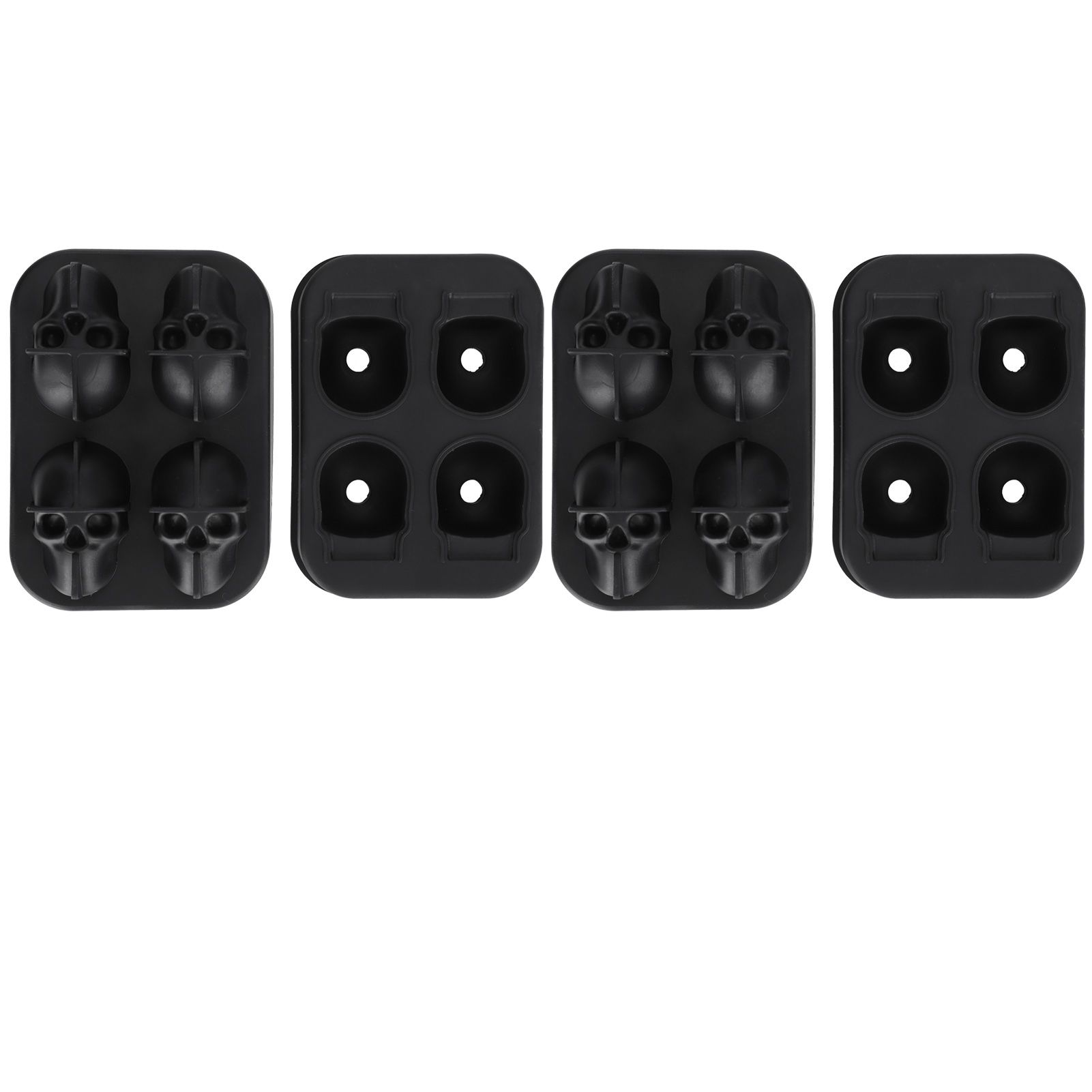 2Pcs Ice Mold Skull Shape Silicone Ice Cubes Tray for Cake Candies Kitchen view 2