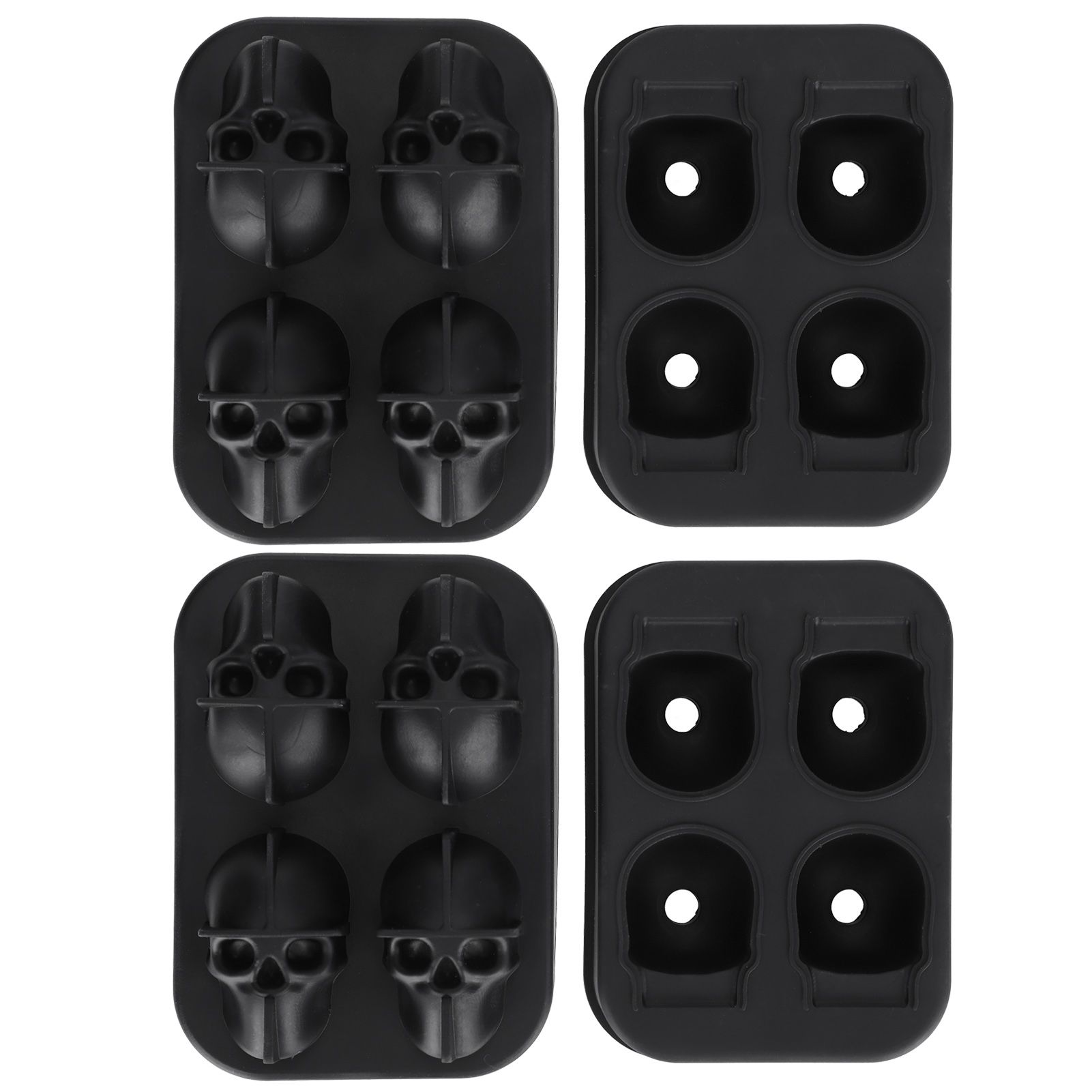 2Pcs Ice Mold Skull Shape Silicone Ice Cubes Tray for Cake Candies Kitchen view 3