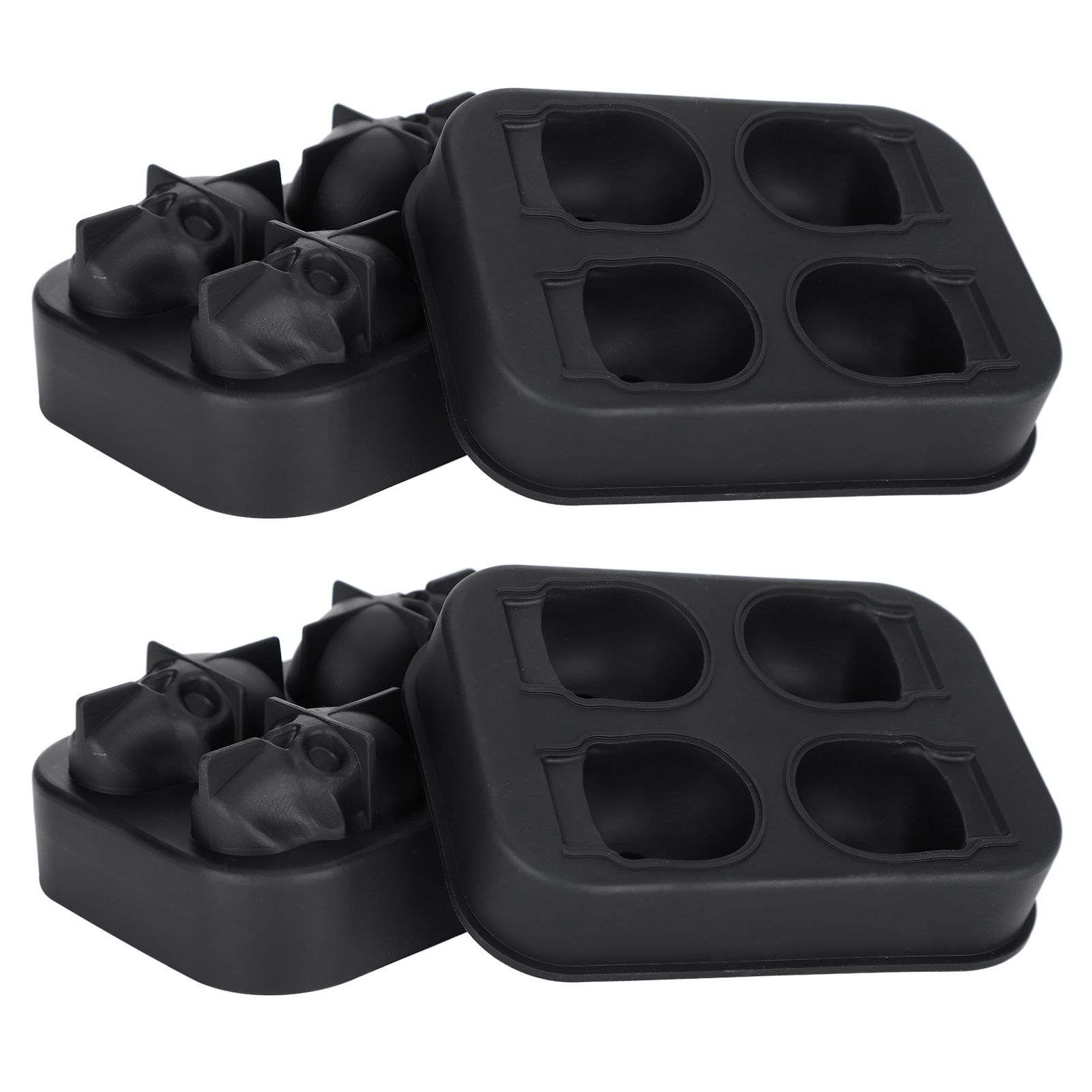 2Pcs Ice Mold Skull Shape Silicone Ice Cubes Tray for Cake Candies Kitchen view 4