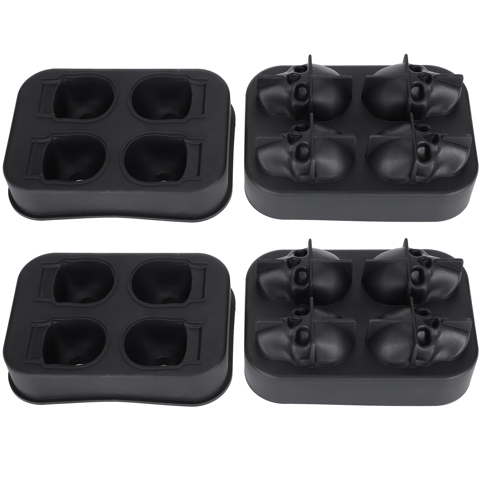 2Pcs Ice Mold Skull Shape Silicone Ice Cubes Tray for Cake Candies Kitchen view 5
