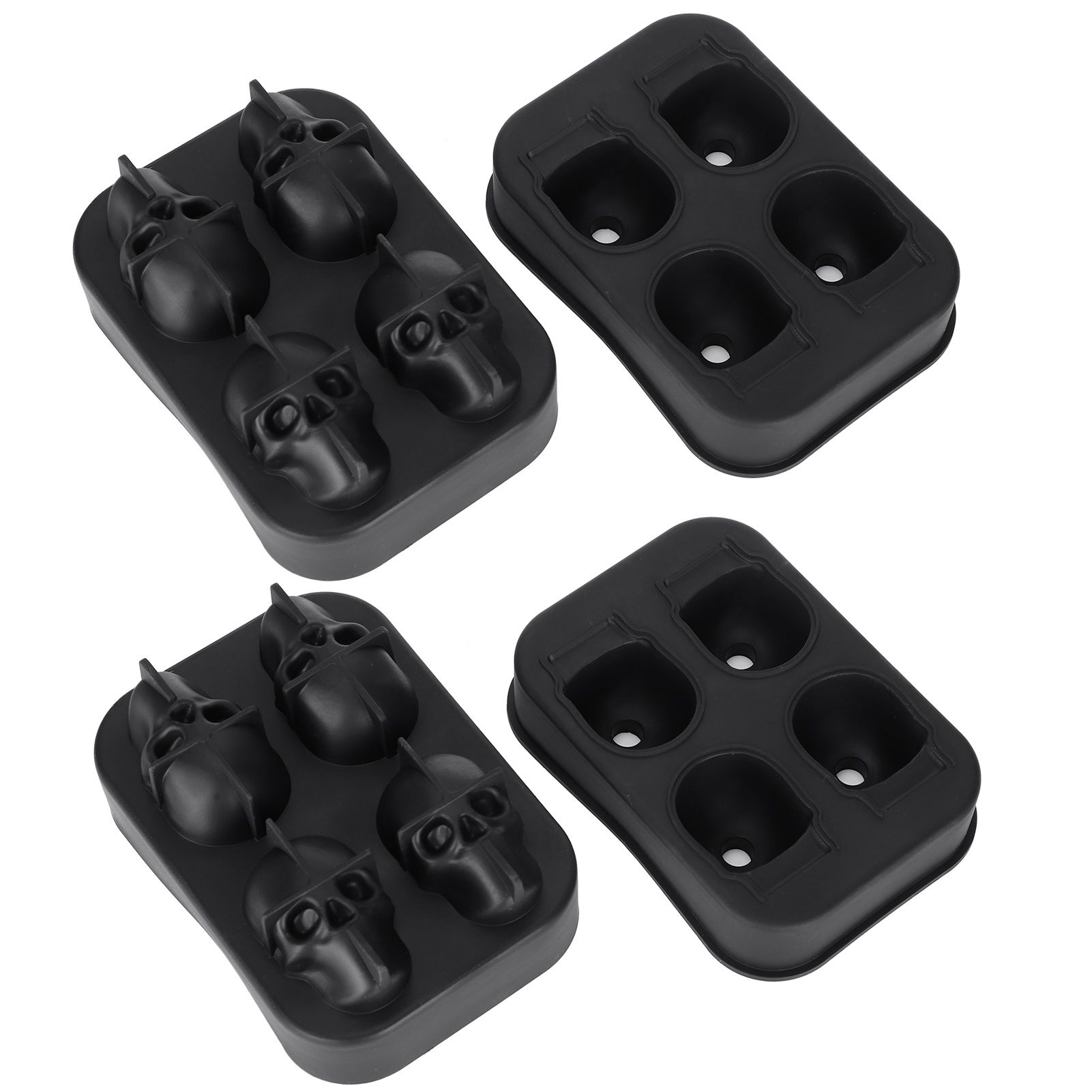 2Pcs Ice Mold Skull Shape Silicone Ice Cubes Tray for Cake Candies Kitchen view 6