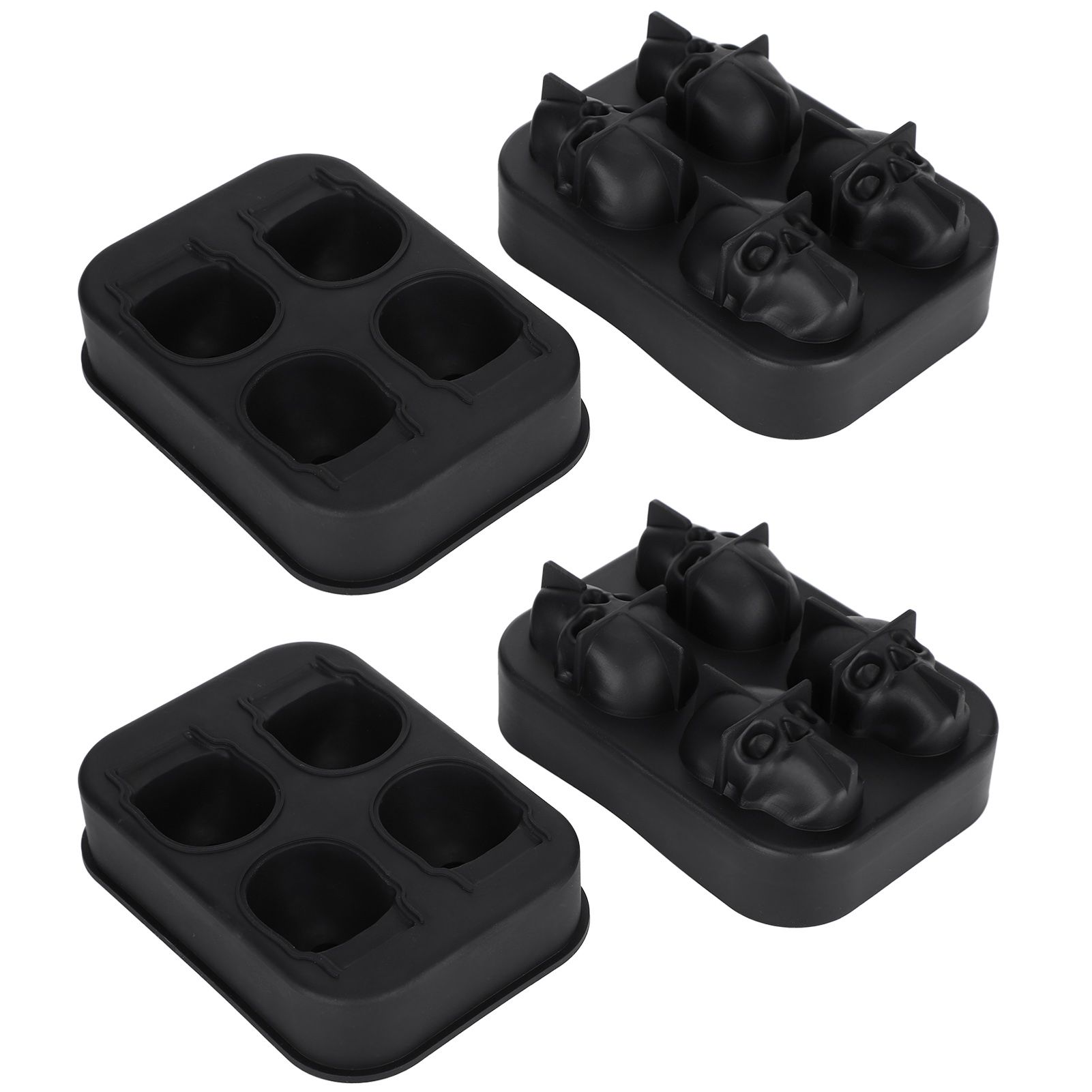 2Pcs Ice Mold Skull Shape Silicone Ice Cubes Tray for Cake Candies Kitchen view 7