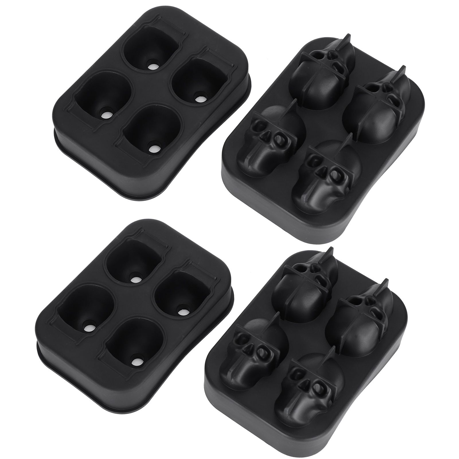 2Pcs Ice Mold Skull Shape Silicone Ice Cubes Tray for Cake Candies Kitchen view 8