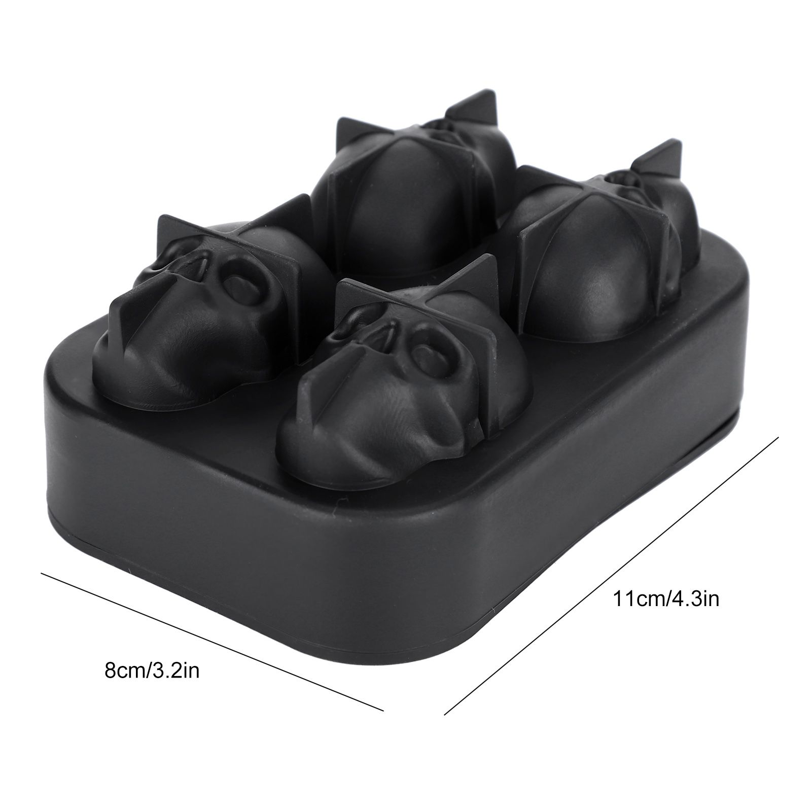 2Pcs Ice Mold Skull Shape Silicone Ice Cubes Tray for Cake Candies Kitchen view 11