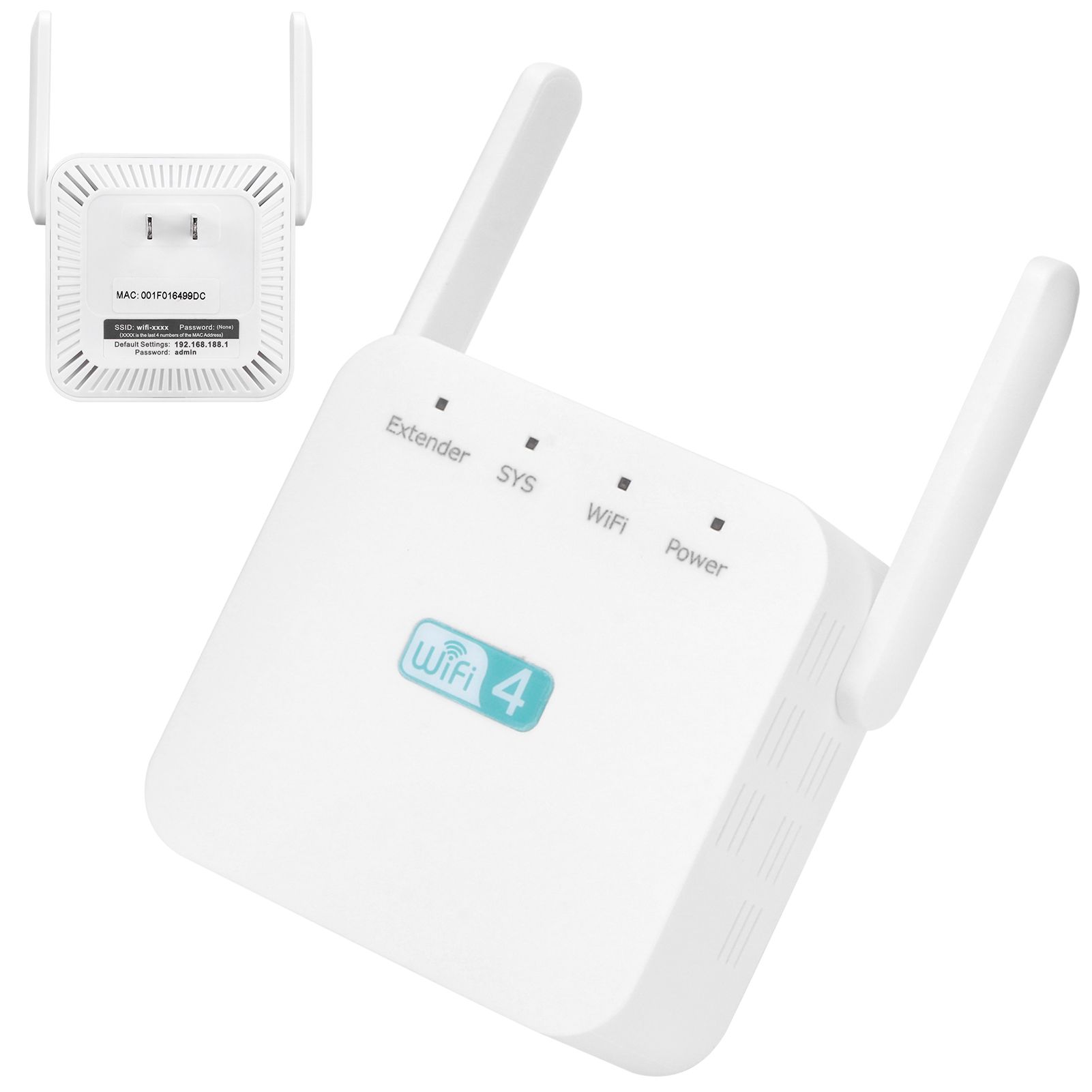 300M Repeater with Double Antenna Signal Amplifier Range Extender White view 8
