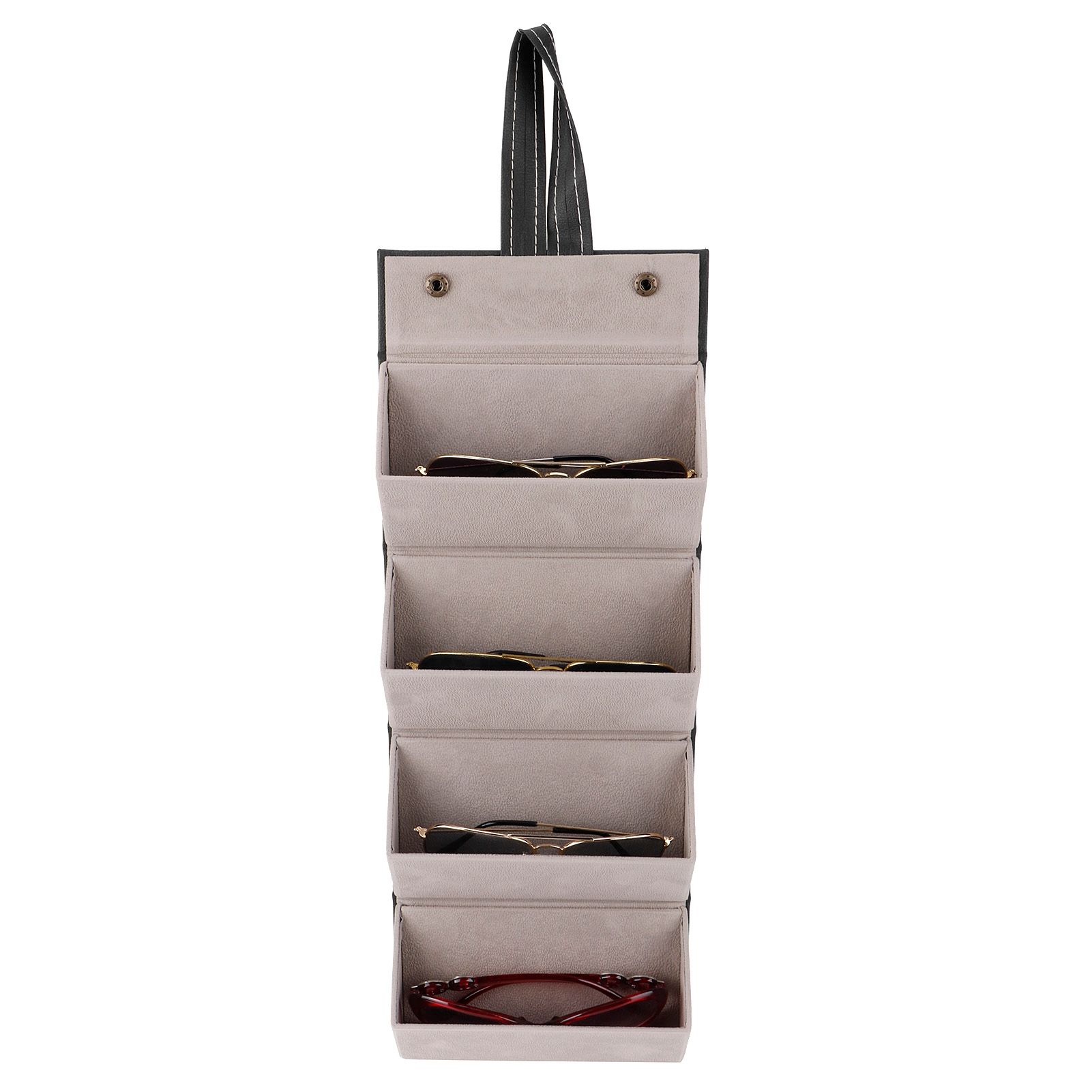 4‑Slot Travel Sunglasses Organizer Collector Eyeglasses Storage Case Box view 5