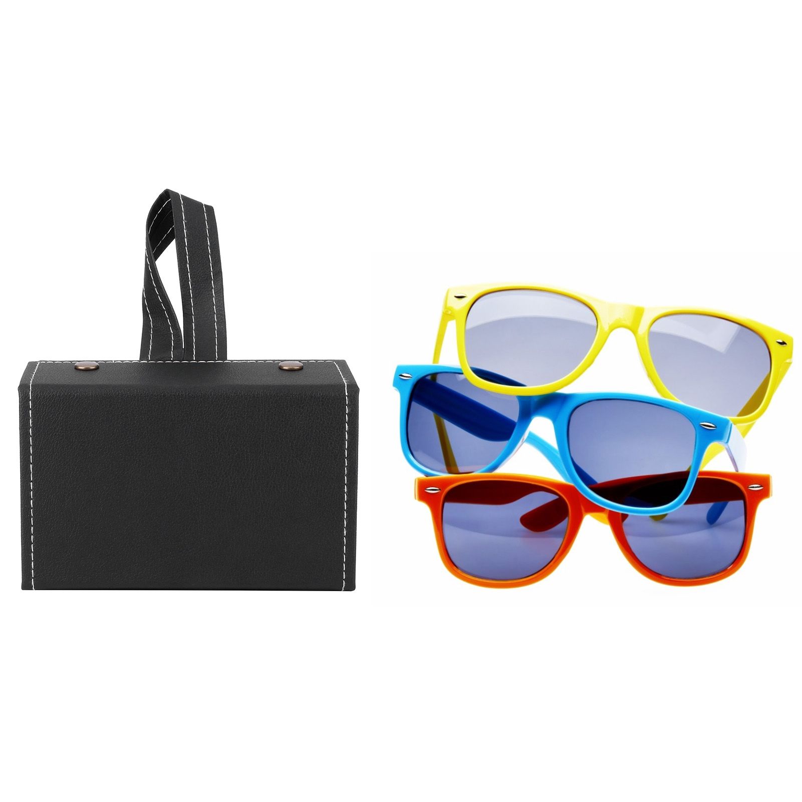 4‑Slot Travel Sunglasses Organizer Collector Eyeglasses Storage Case Box view 9