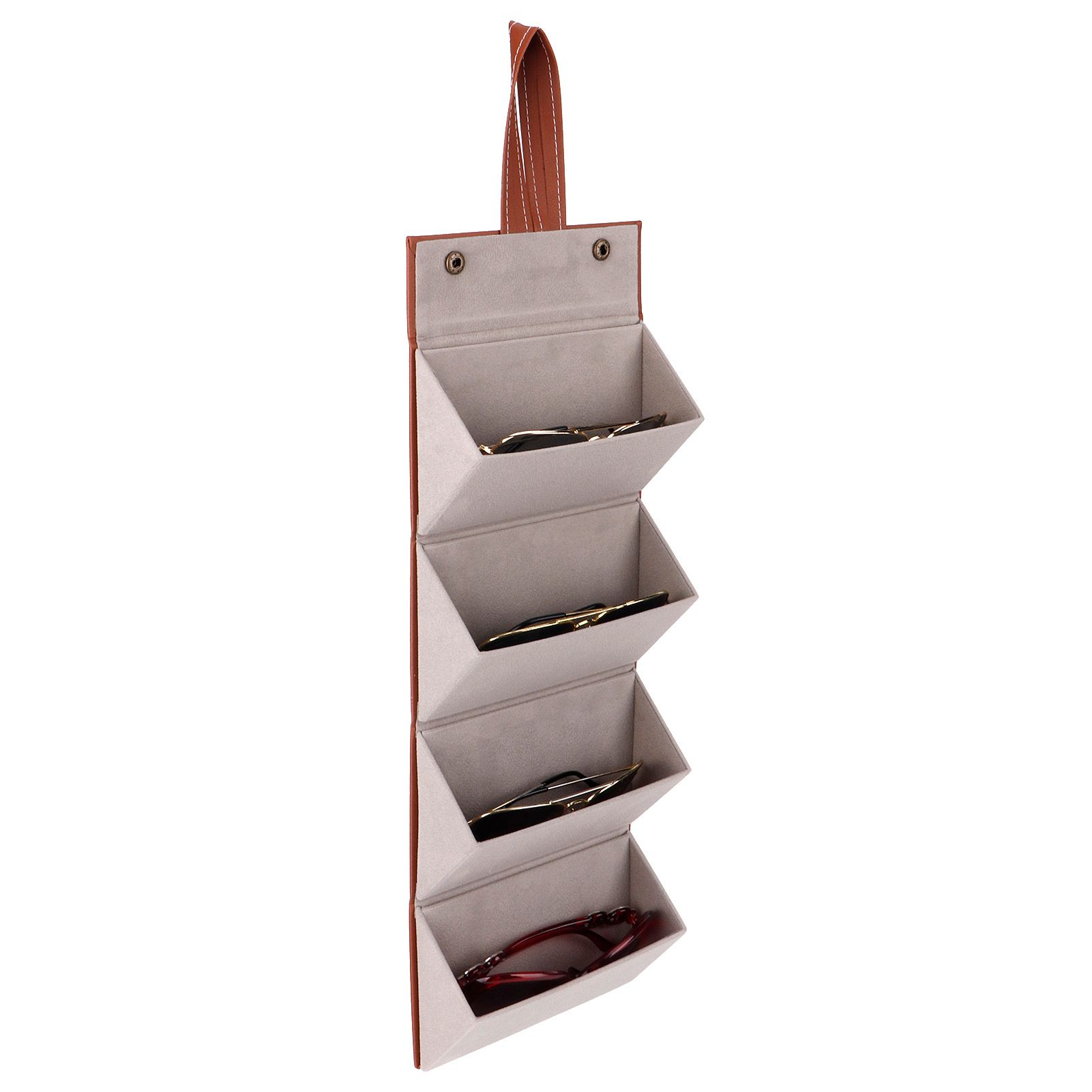 4‑Slot Travel Sunglasses Organizer Collector Eyeglasses Storage Case Box view 5