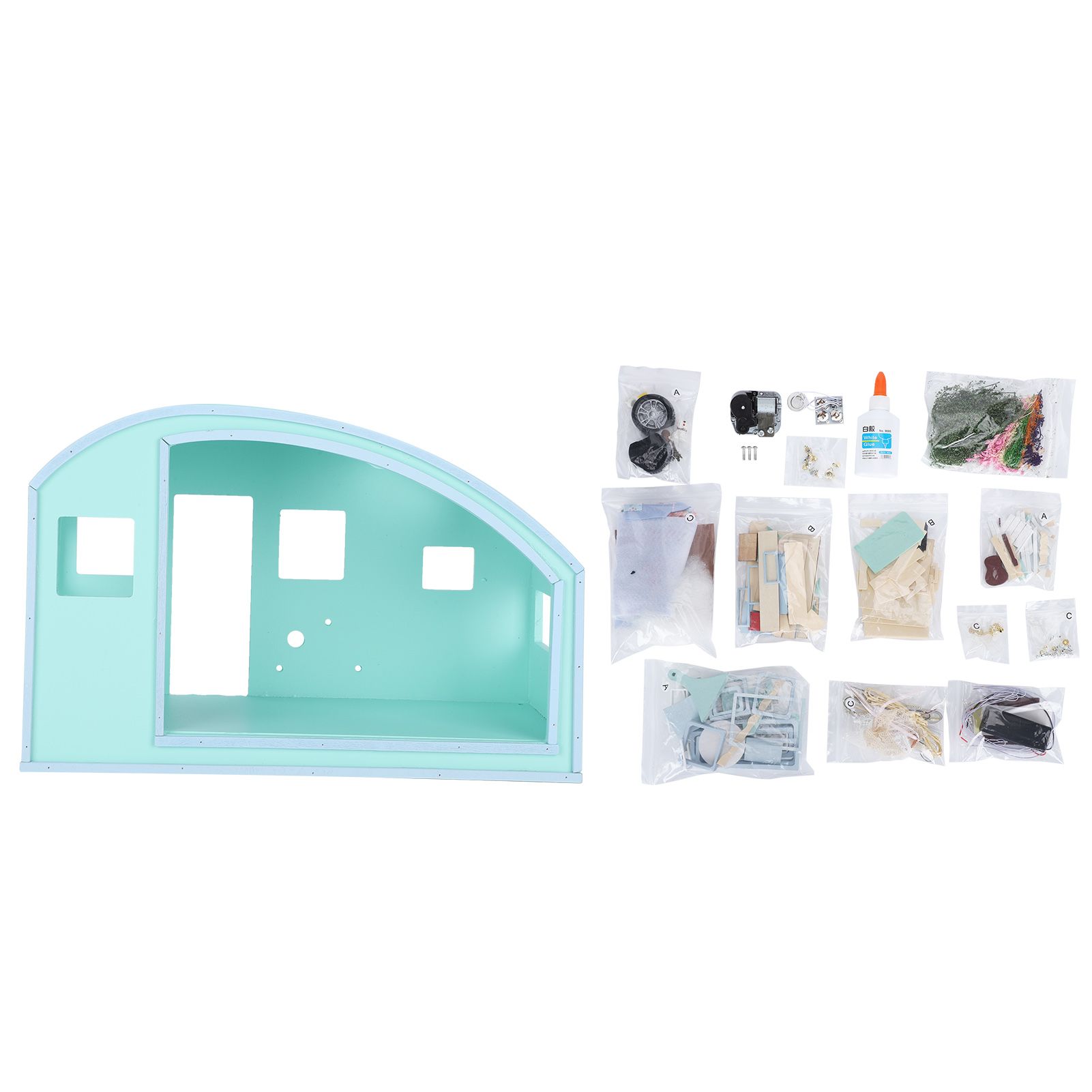 DIY Dollhouse Wood Miniature Furniture Kit with Musical Movement Valentine's view 6