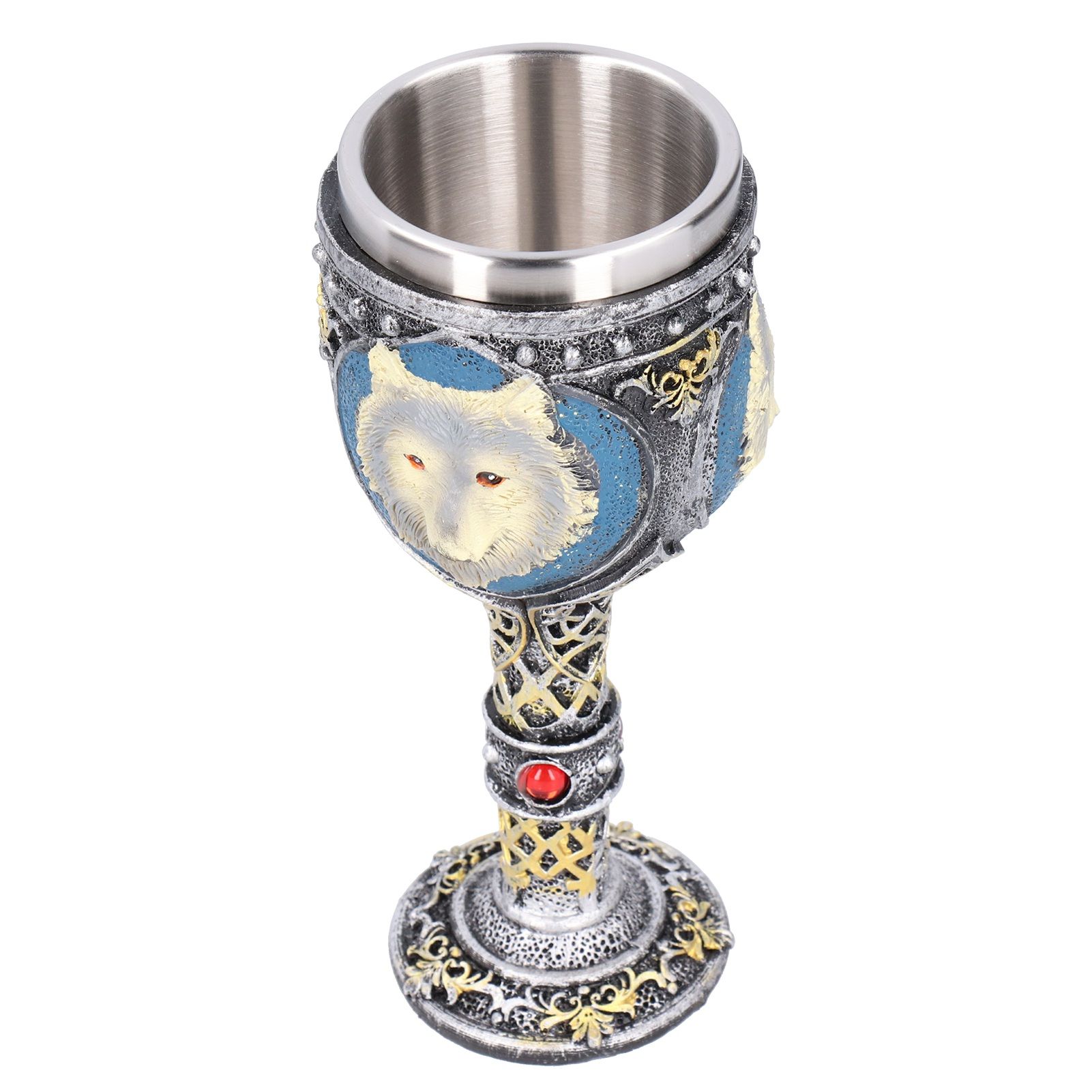 Wine Cup Vintage Champagne Goblet Cocktail Glass with Wolf Head Decor Bar view 6