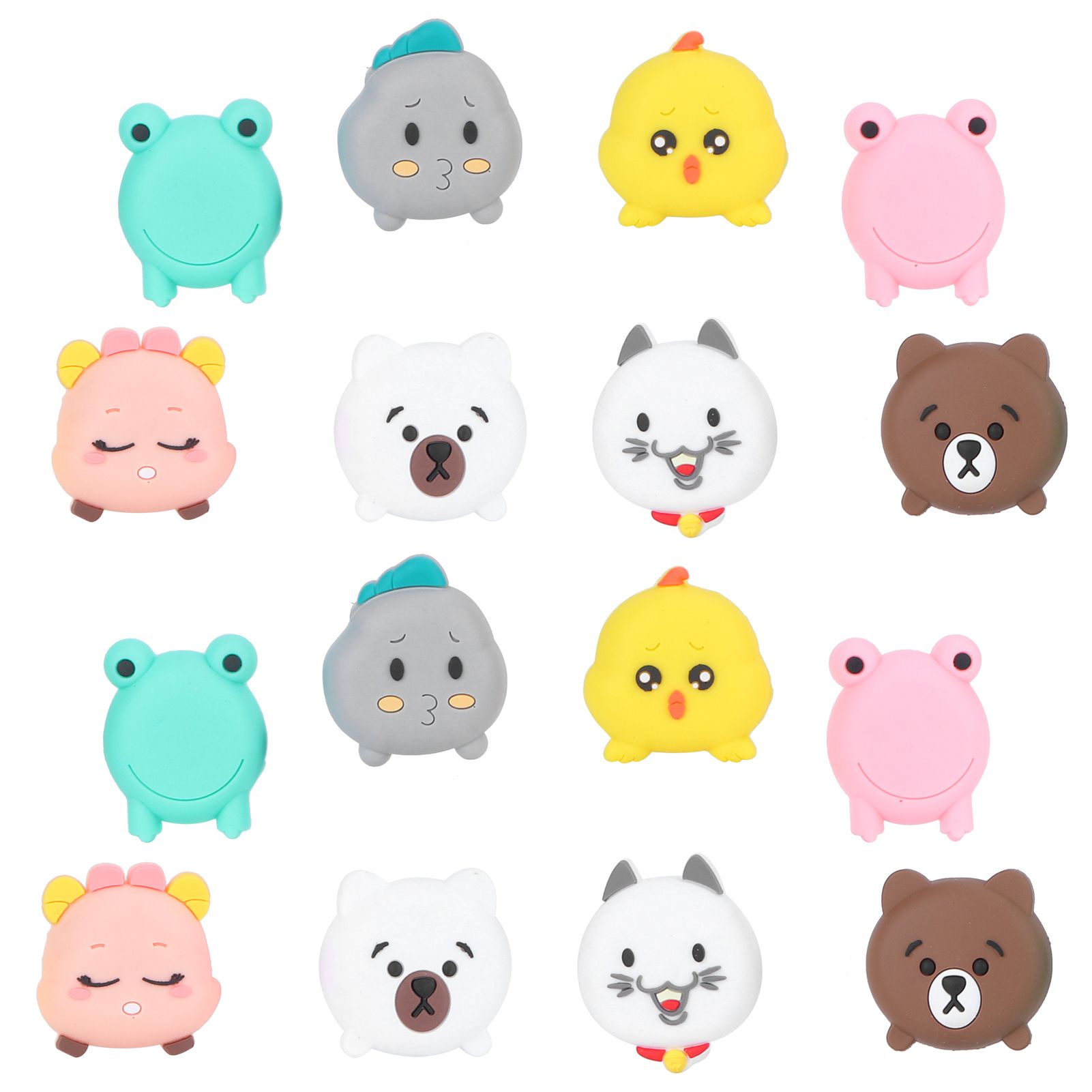 16pcs Silicone Self Adhesive Cartoon Door Stopper Wall Protectors Door Handle — image 1
