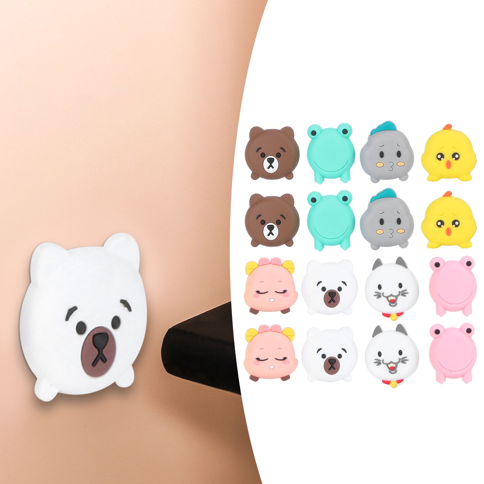 16pcs Silicone Self Adhesive Cartoon Door Stopper Wall Protectors Door Handle view 9