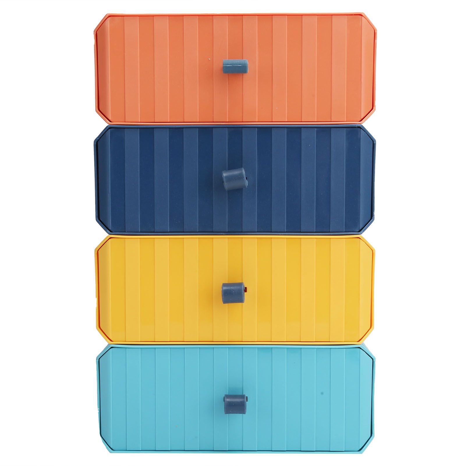 4Pcs Drawer Plastic Storage Box Desk Organization Stackable Storage Drawers view 2