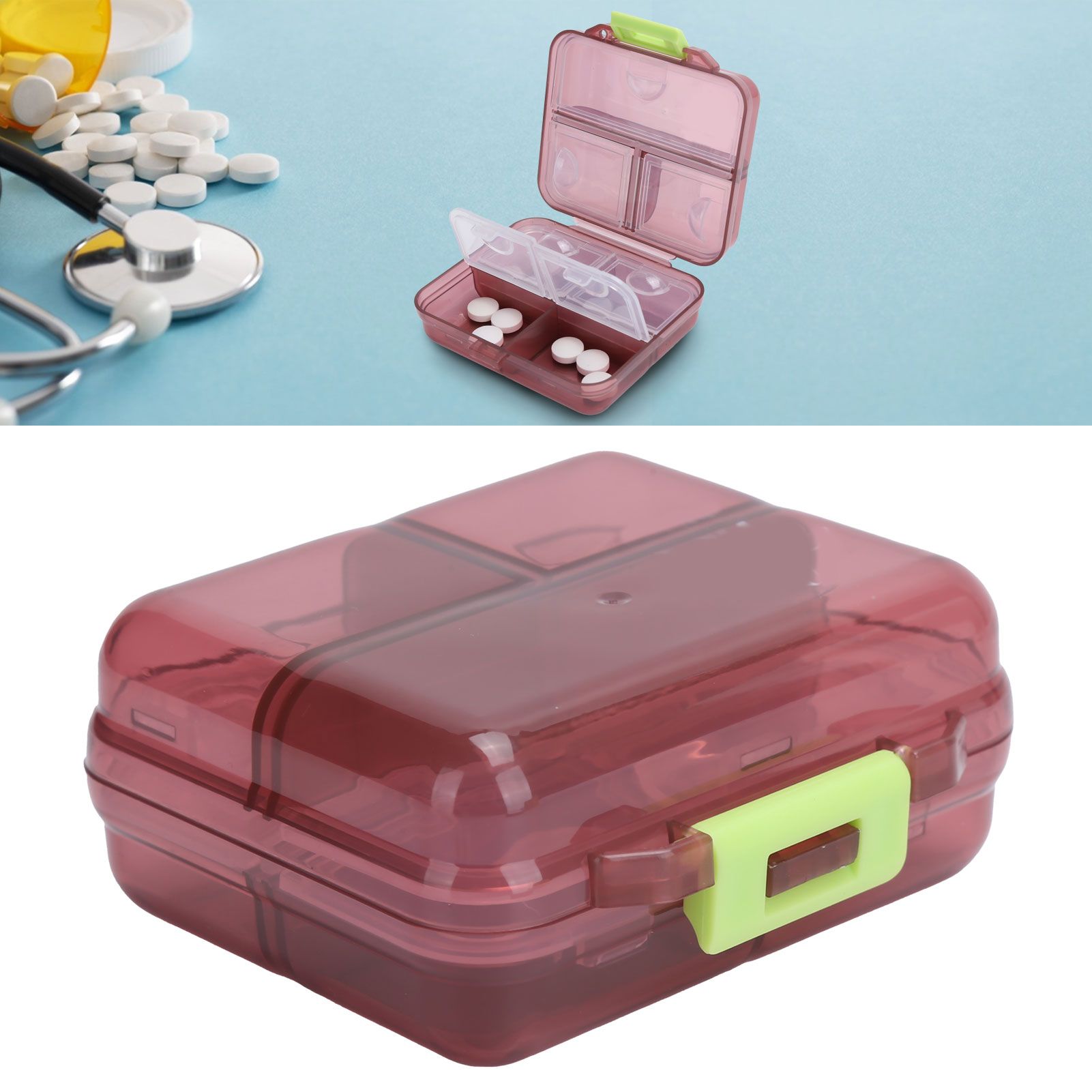 Portable Pill Organizer Storage Container Case 7 Grids Subpackage W/Sealing view 9