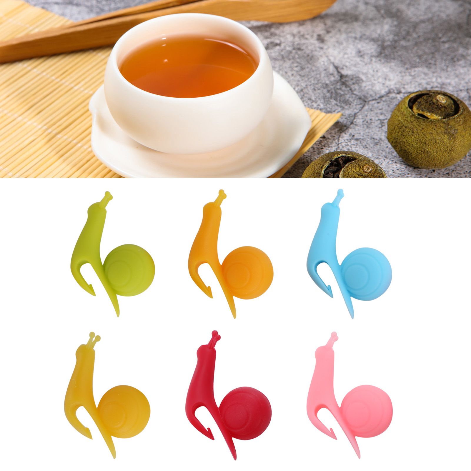 10Bag Snail Silicone Tea Maker Cup Edge Pendant Tea Bag Holder Distinguishing view 9