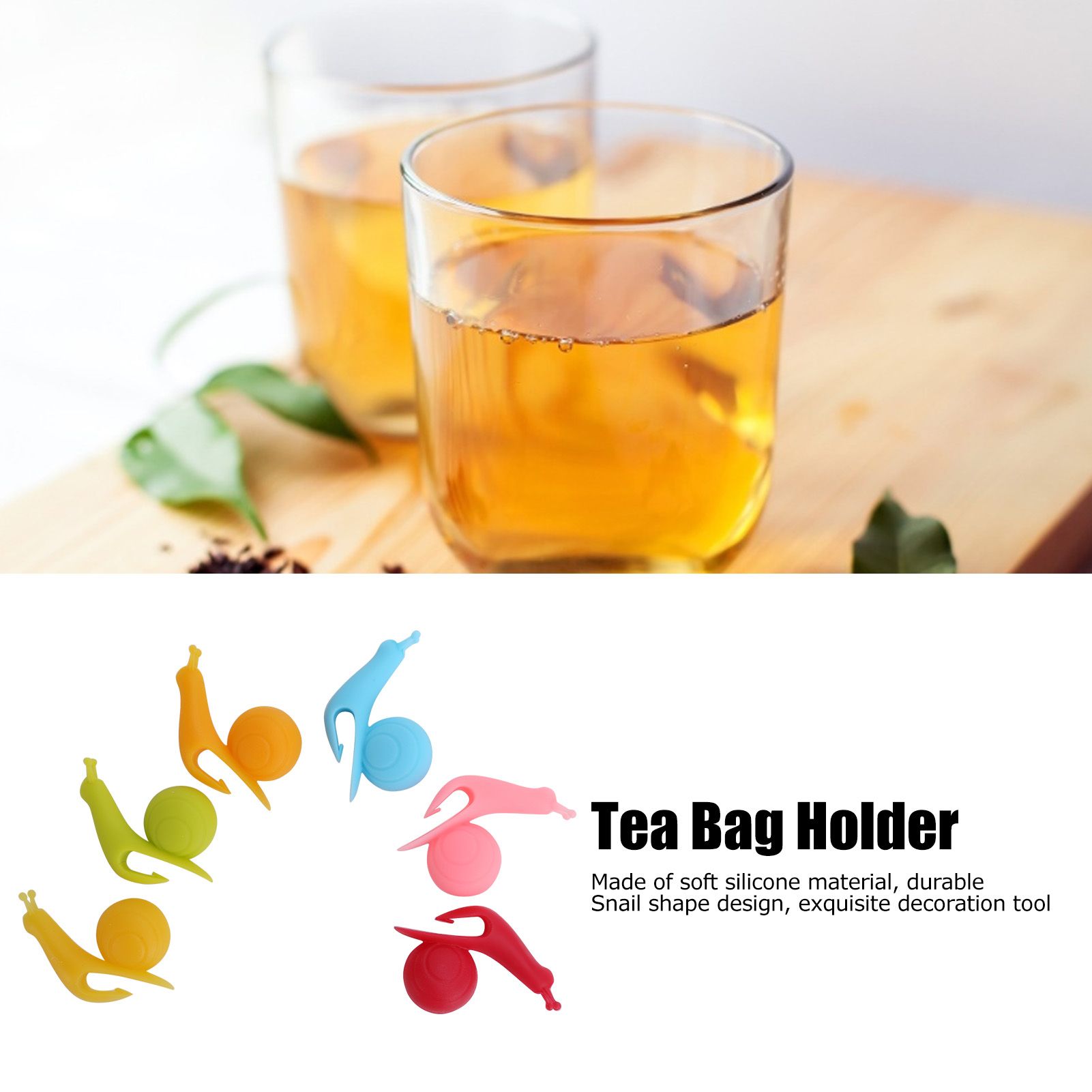10Bag Snail Silicone Tea Maker Cup Edge Pendant Tea Bag Holder Distinguishing view 12