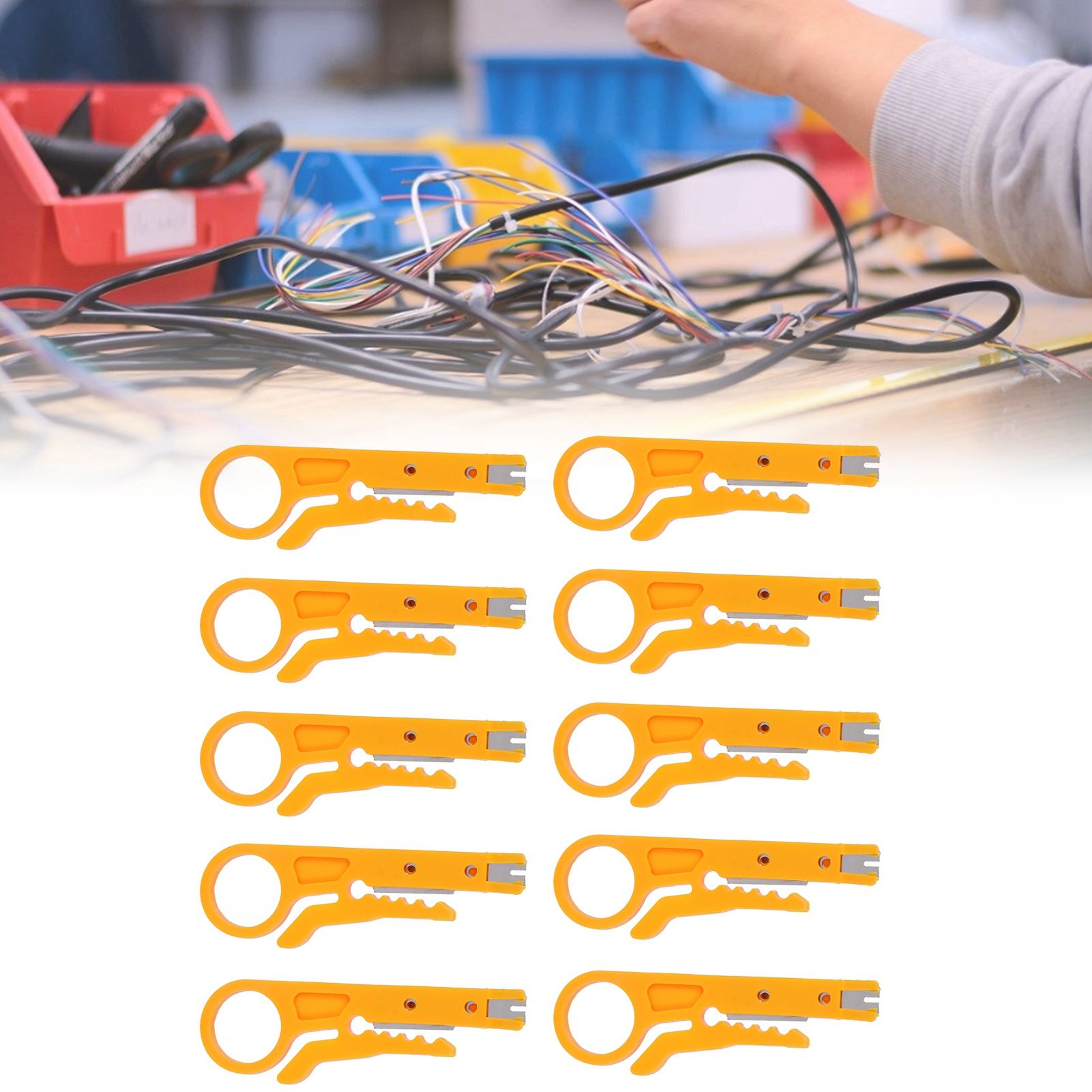 10Pcs Wire Stripper Multipurpose Mini Cable Crimping Stripping Pliers Tool for view 12