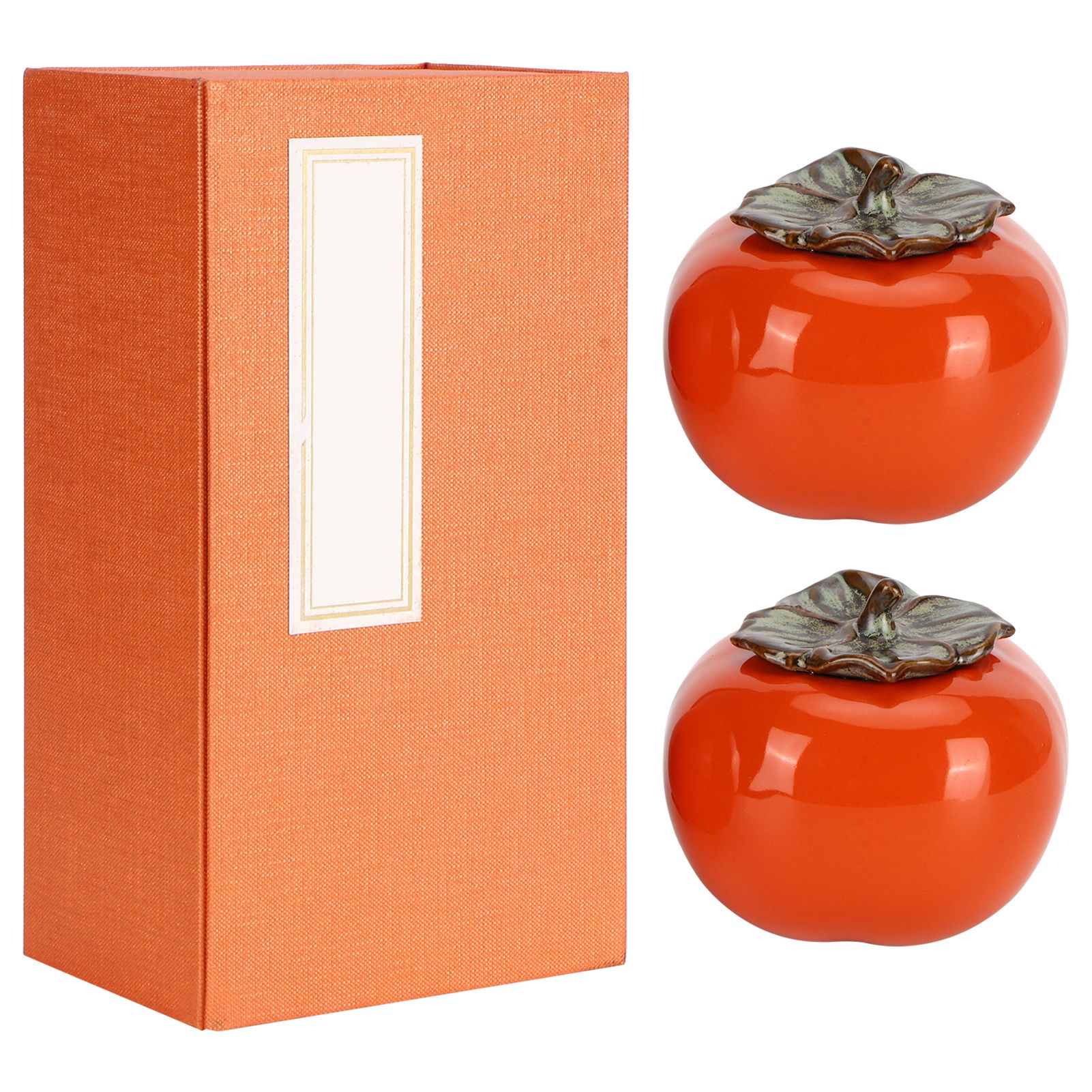 2pcs Tea Storage Pot Ceramics Persimmon Coffee Nut Sealed Containers Kitchen view 2