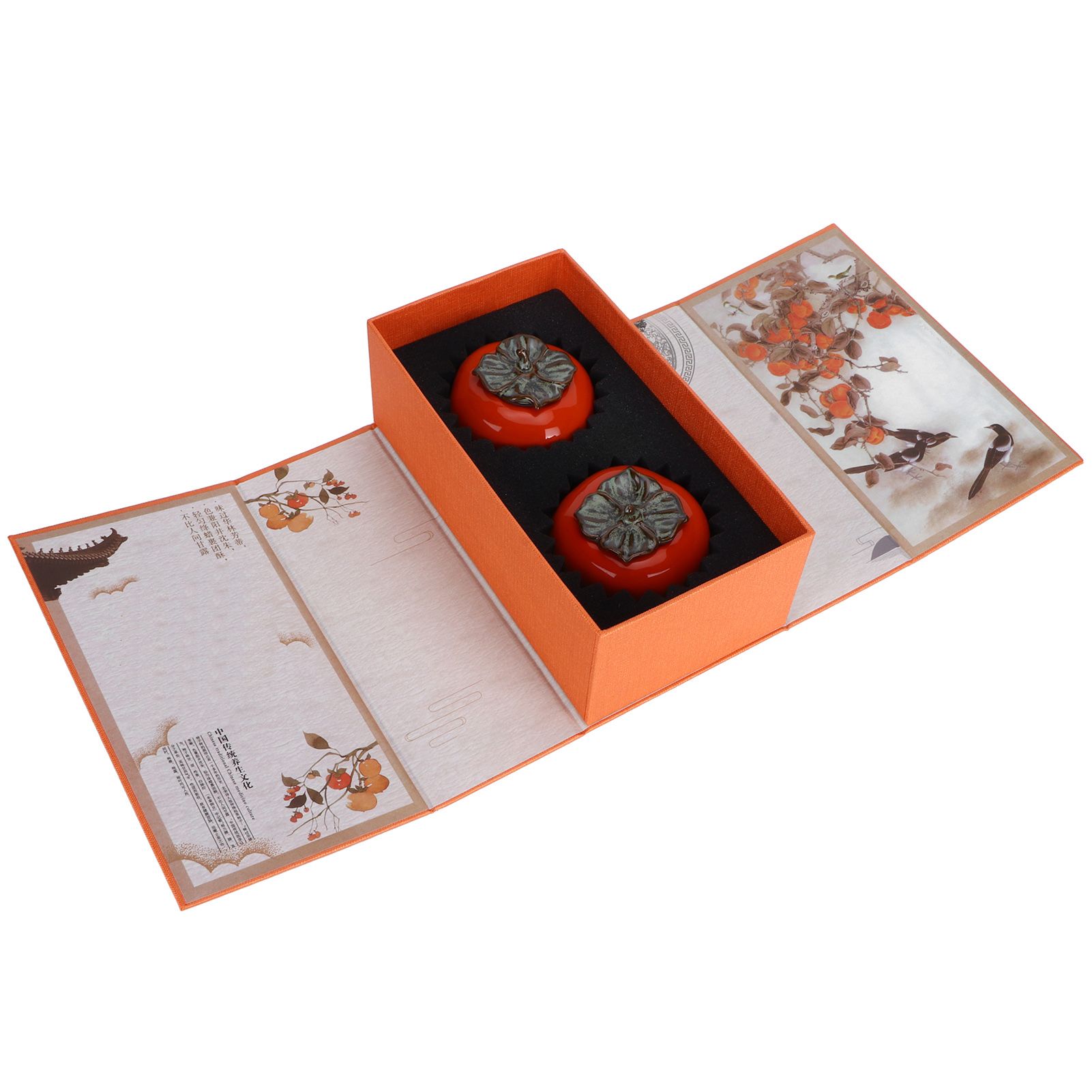 2pcs Tea Storage Pot Ceramics Persimmon Coffee Nut Sealed Containers Kitchen view 4