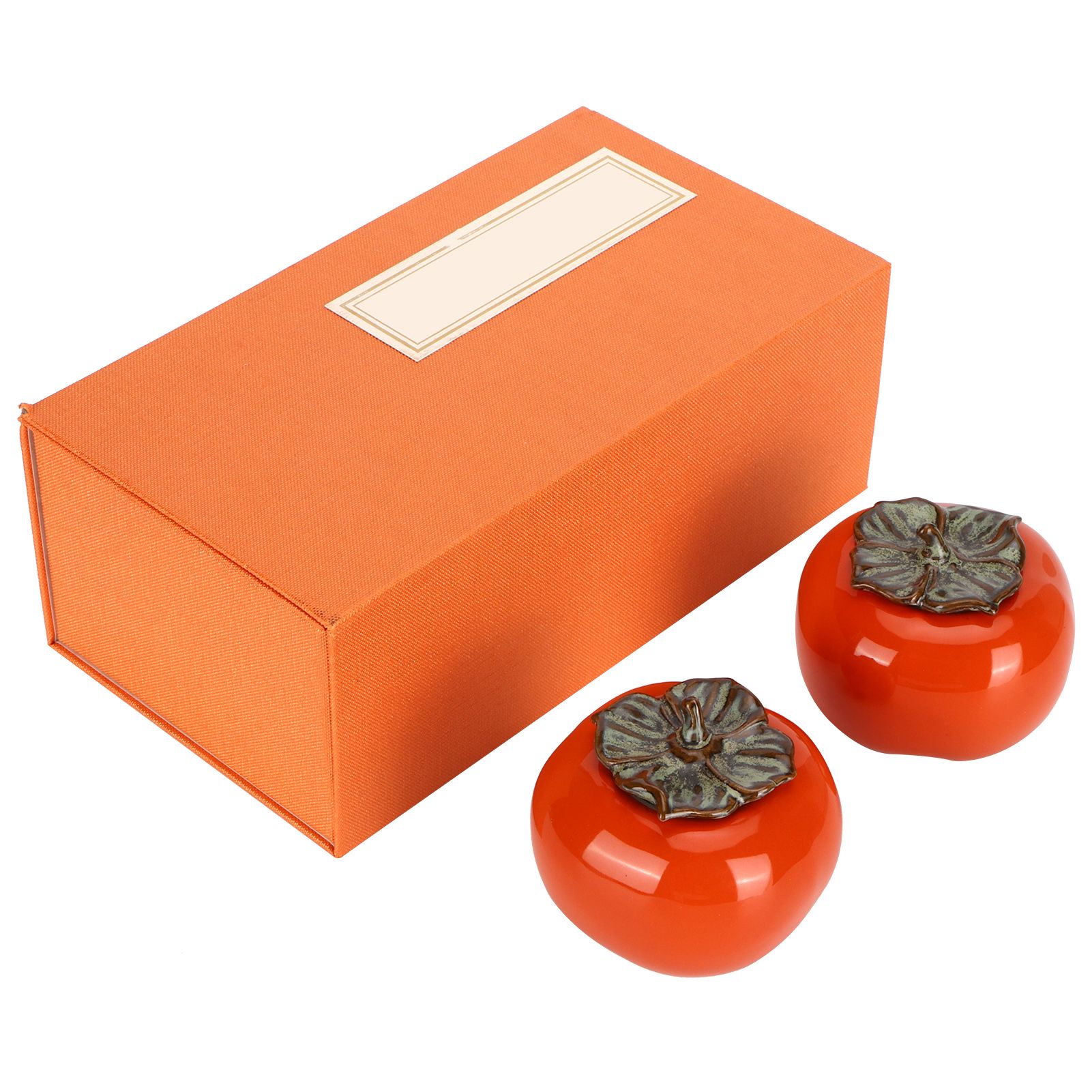 2pcs Tea Storage Pot Ceramics Persimmon Coffee Nut Sealed Containers Kitchen view 5