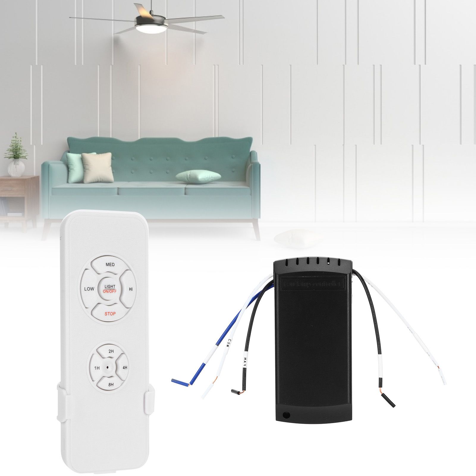 220V Wireless Ceiling Fan Lamp Remote Control Kit with Receiver Timing Switch view 9
