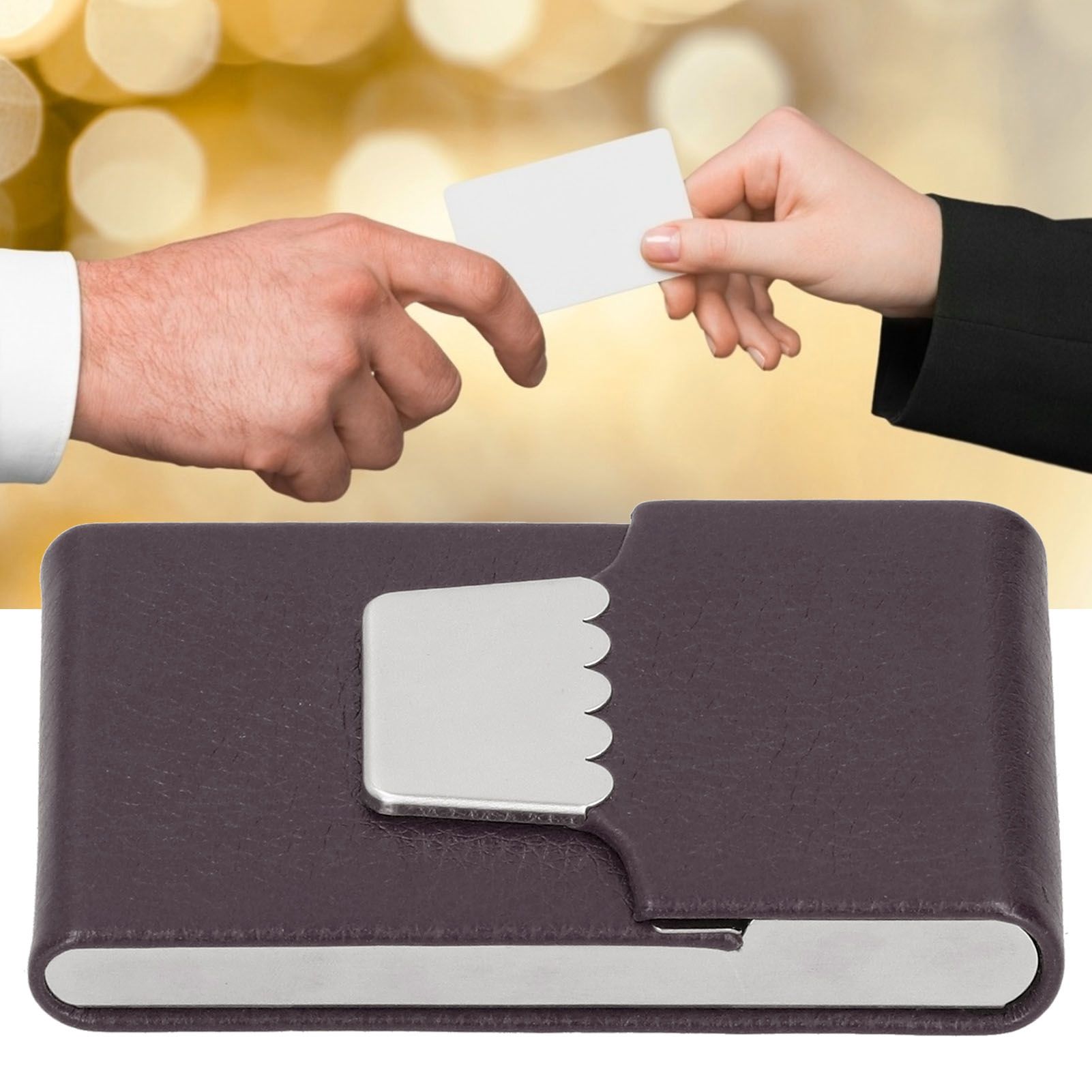 Business Card Holder Cigarette Case Stainless Steel Credit Card Carrier view 12