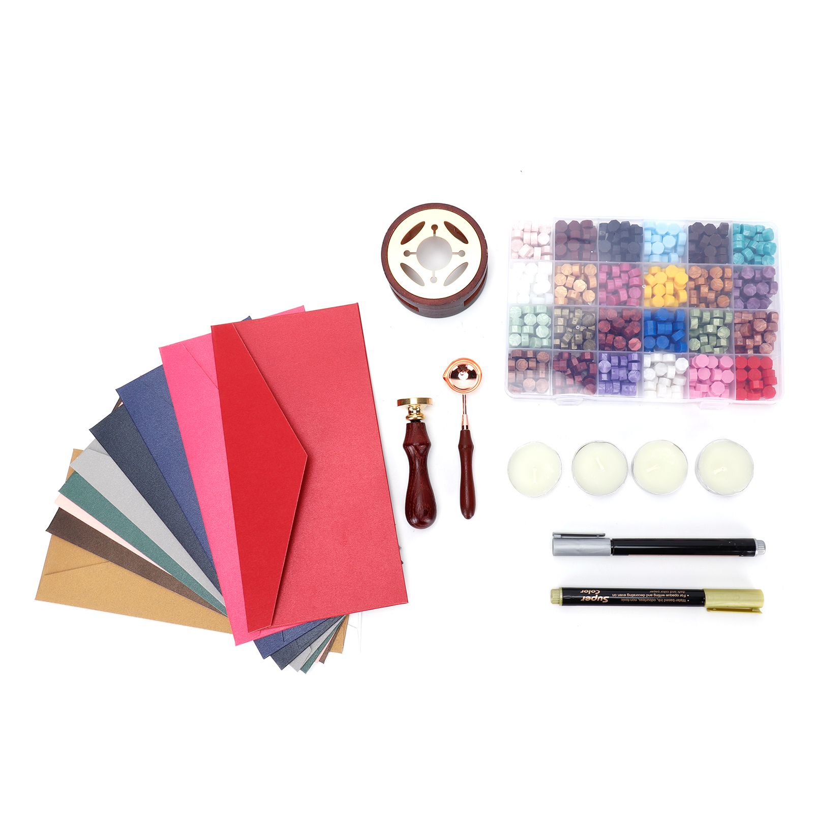 24 Colors Sealing Wax Beads Melting Spoon Sealing Stamp for DIY Crafts Decoration view 2