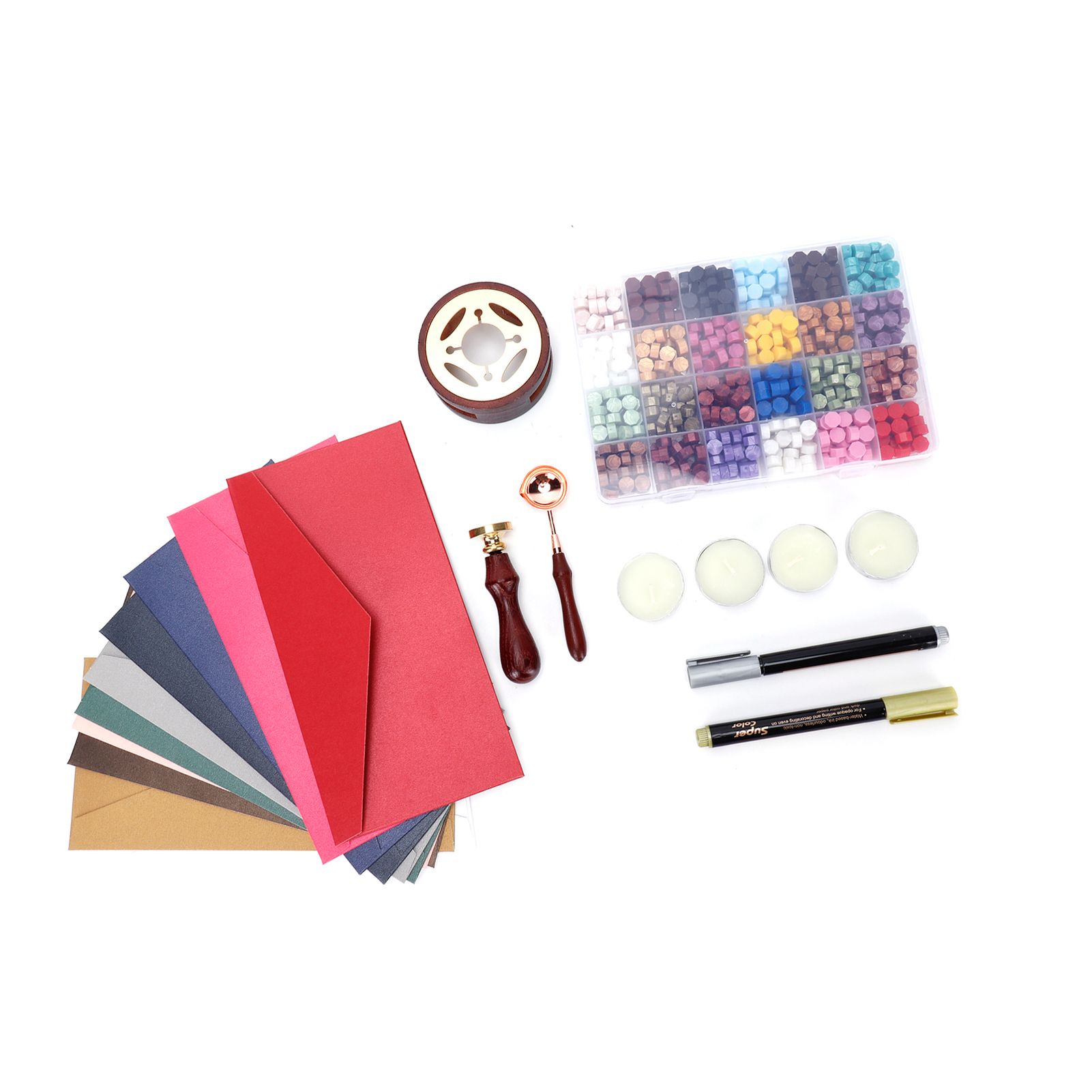 24 Colors Sealing Wax Beads Melting Spoon Sealing Stamp for DIY Crafts Decoration view 3