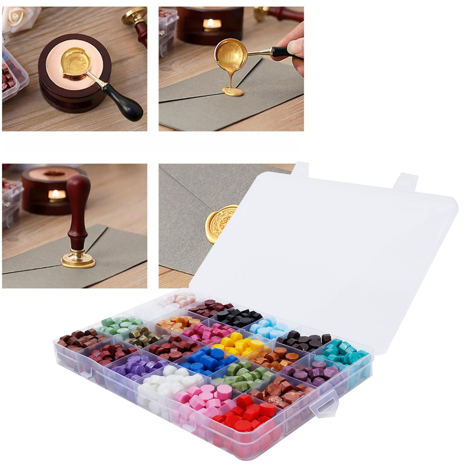 24 Colors Sealing Wax Beads Melting Spoon Sealing Stamp for DIY Crafts Decoration view 12