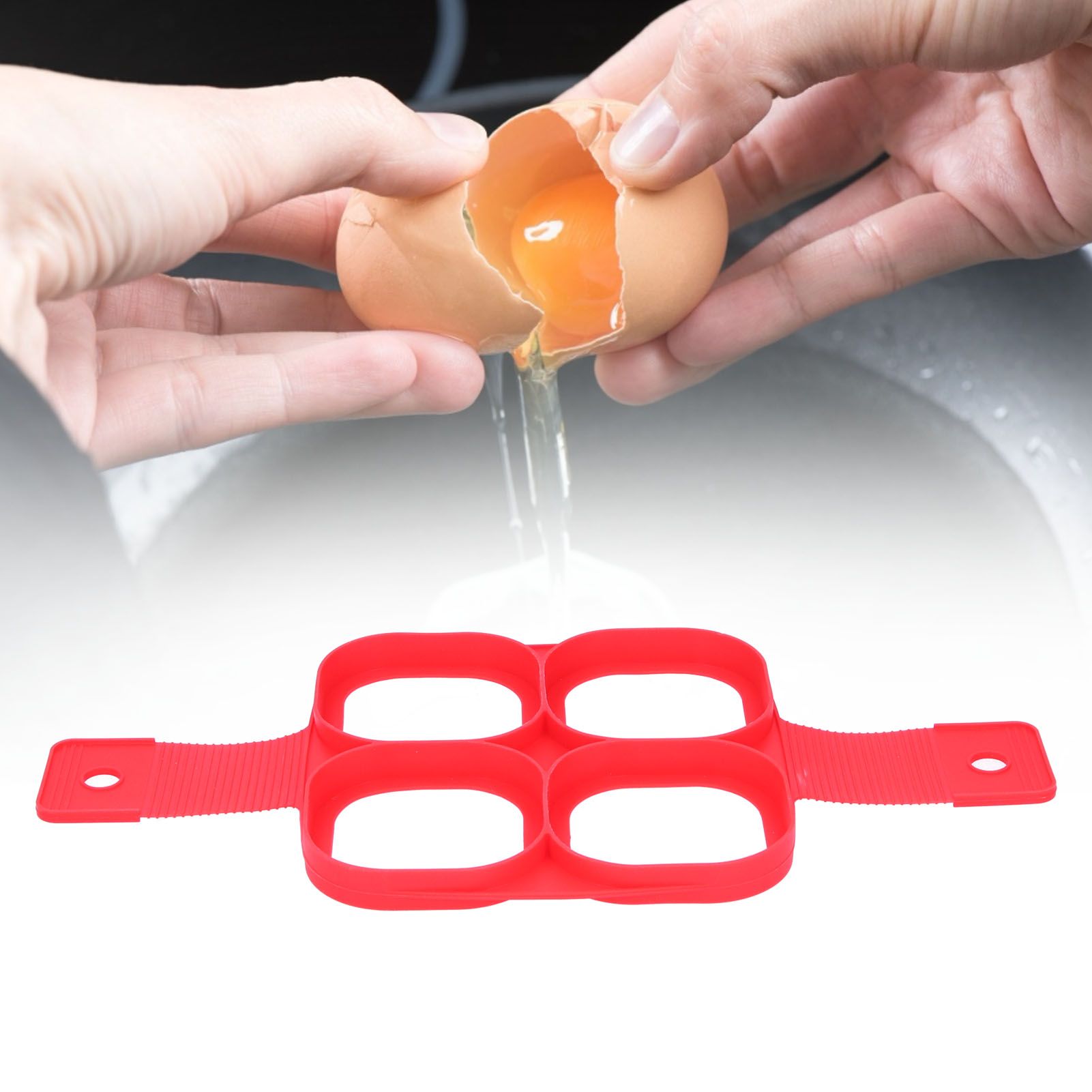 Reusable Egg Mold Reusable Red Non Stick Pancake Egg Maker Mould Cooking view 12