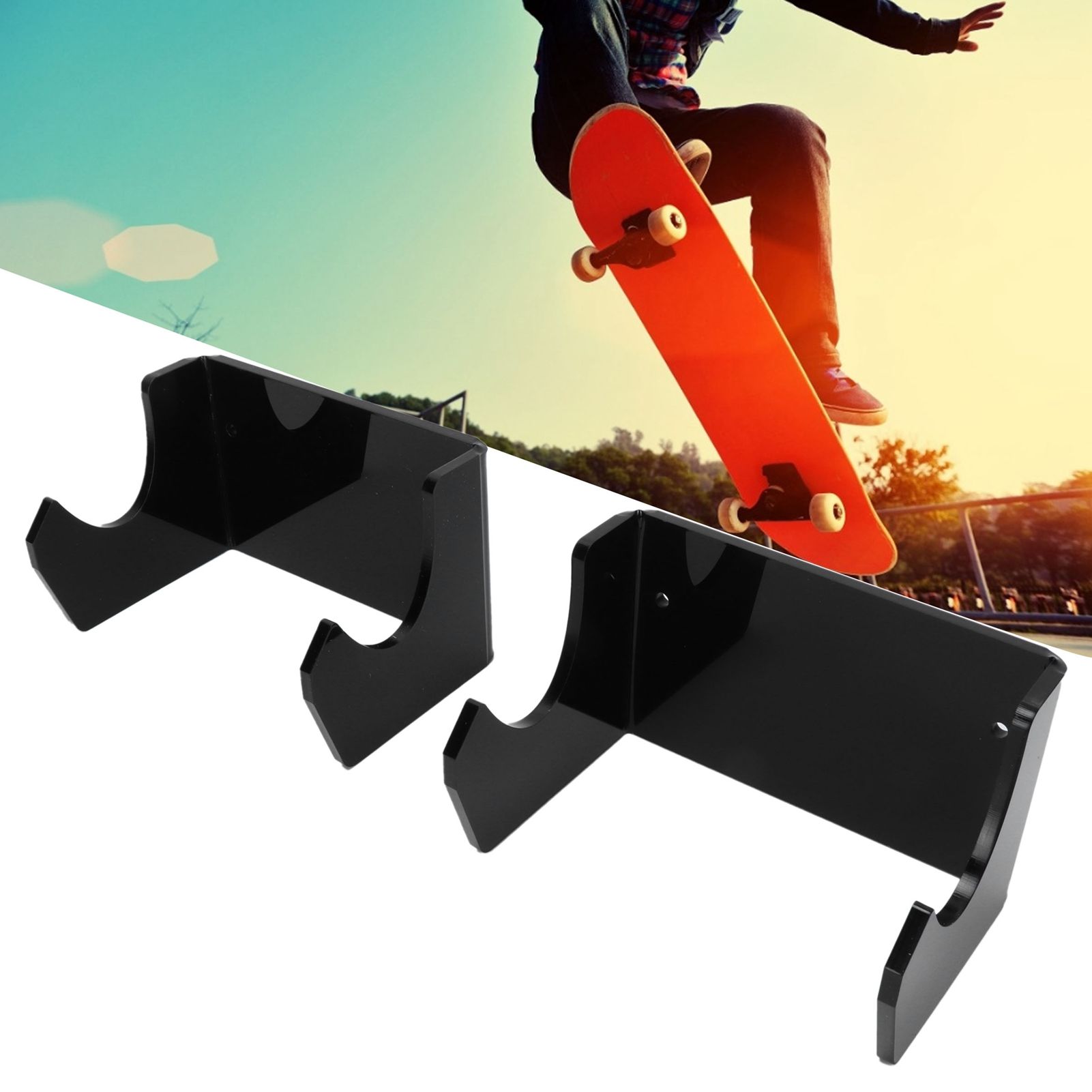 2PCS Long Skateboards Storage Rack Longboard Wall Hanging Holder for Bedroom view 12