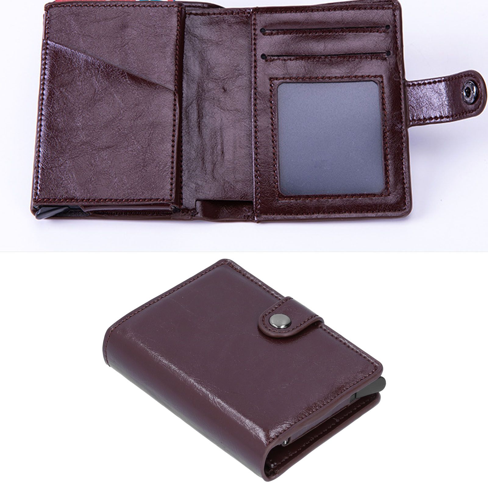 Credit Card Holder Wallet Portable Business Card Case Anti Theft Men Purse for view 11