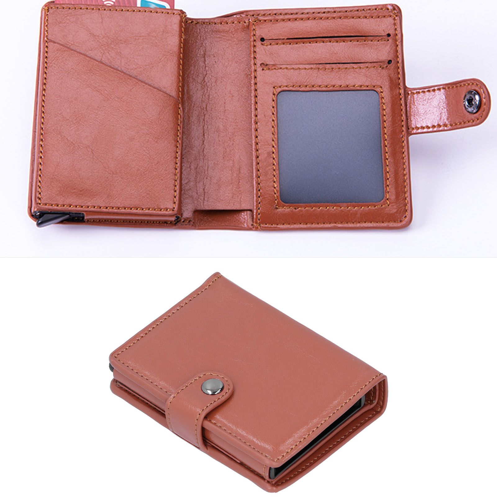 Credit Card Holder Wallet Portable Business Card Case Anti Theft Men Purse for view 11