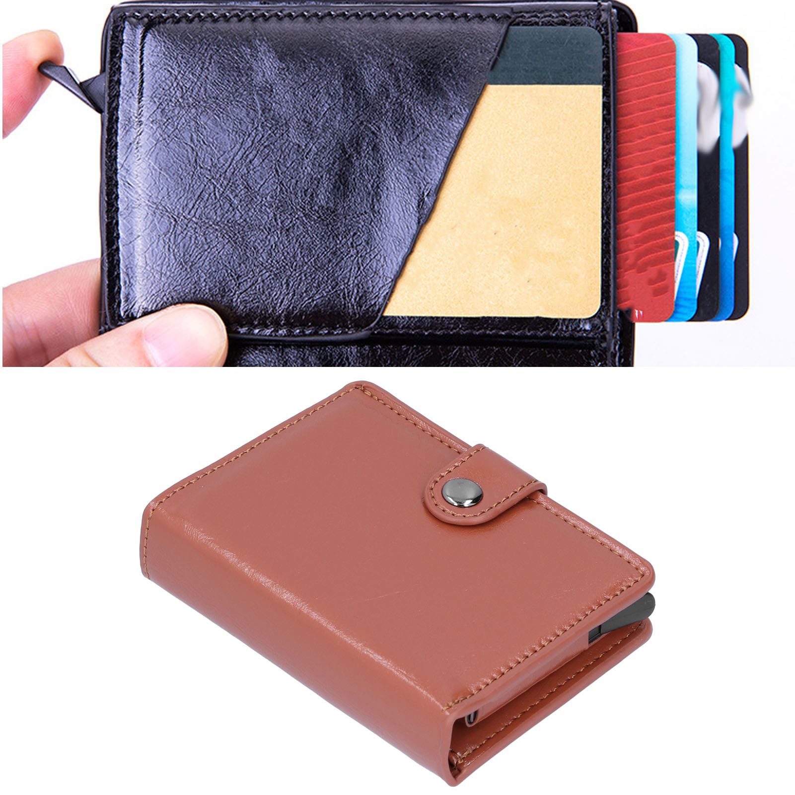 Credit Card Holder Wallet Portable Business Card Case Anti Theft Men Purse for view 12