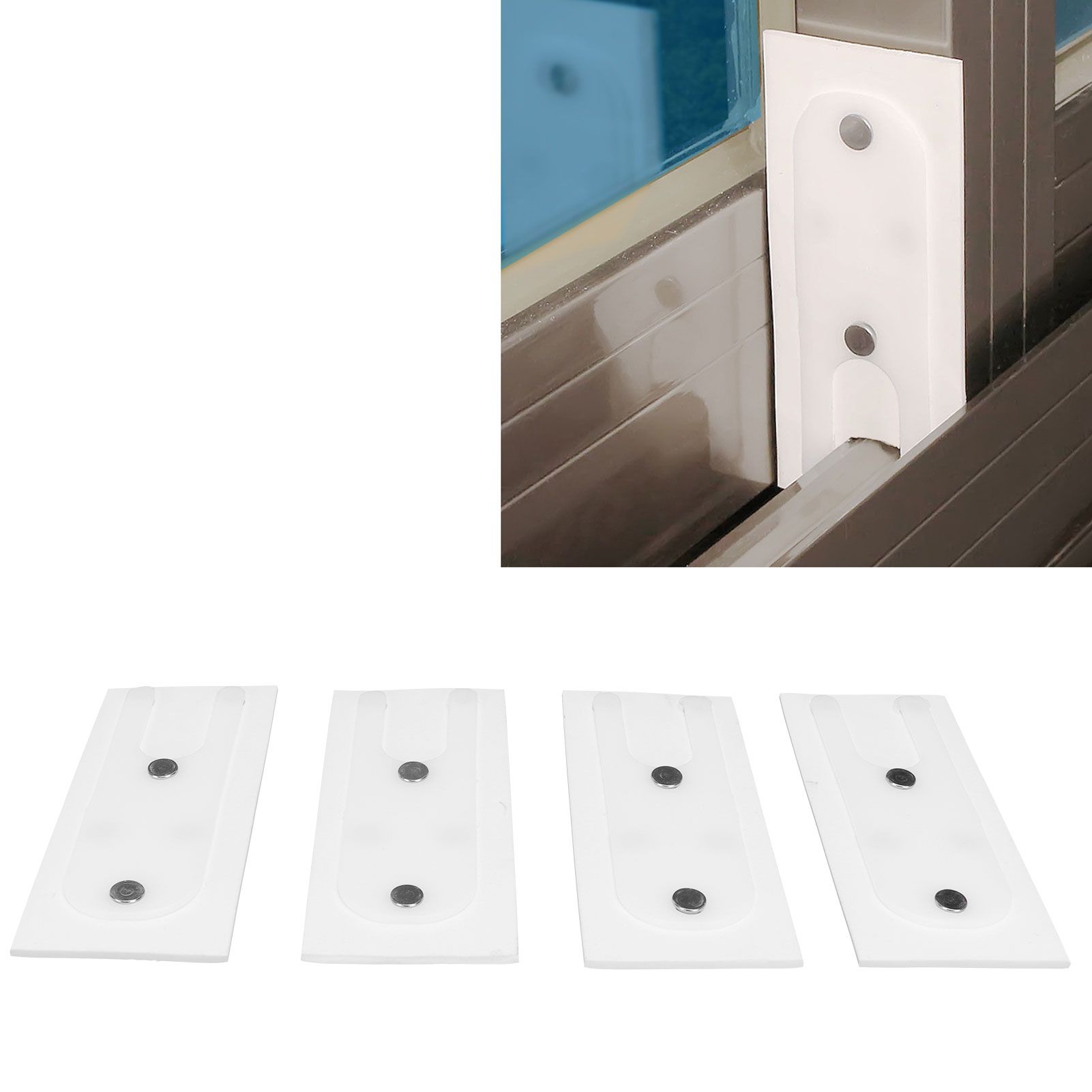 4Pcs SelfAdhesive Aluminum Alloy Wind Block Sliding Window Windshield and view 11