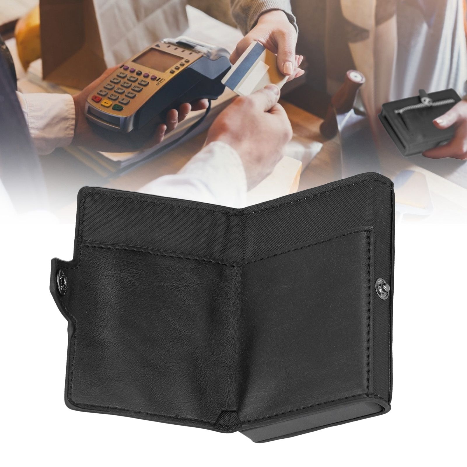 Portable Business Card Holder Travel Credit Card Case Organizer for Men and view 12