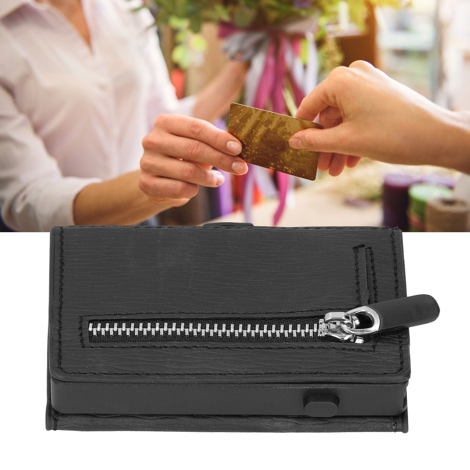 Portable Business Card Holder Travel Credit Card Case Organizer for Men and view 11