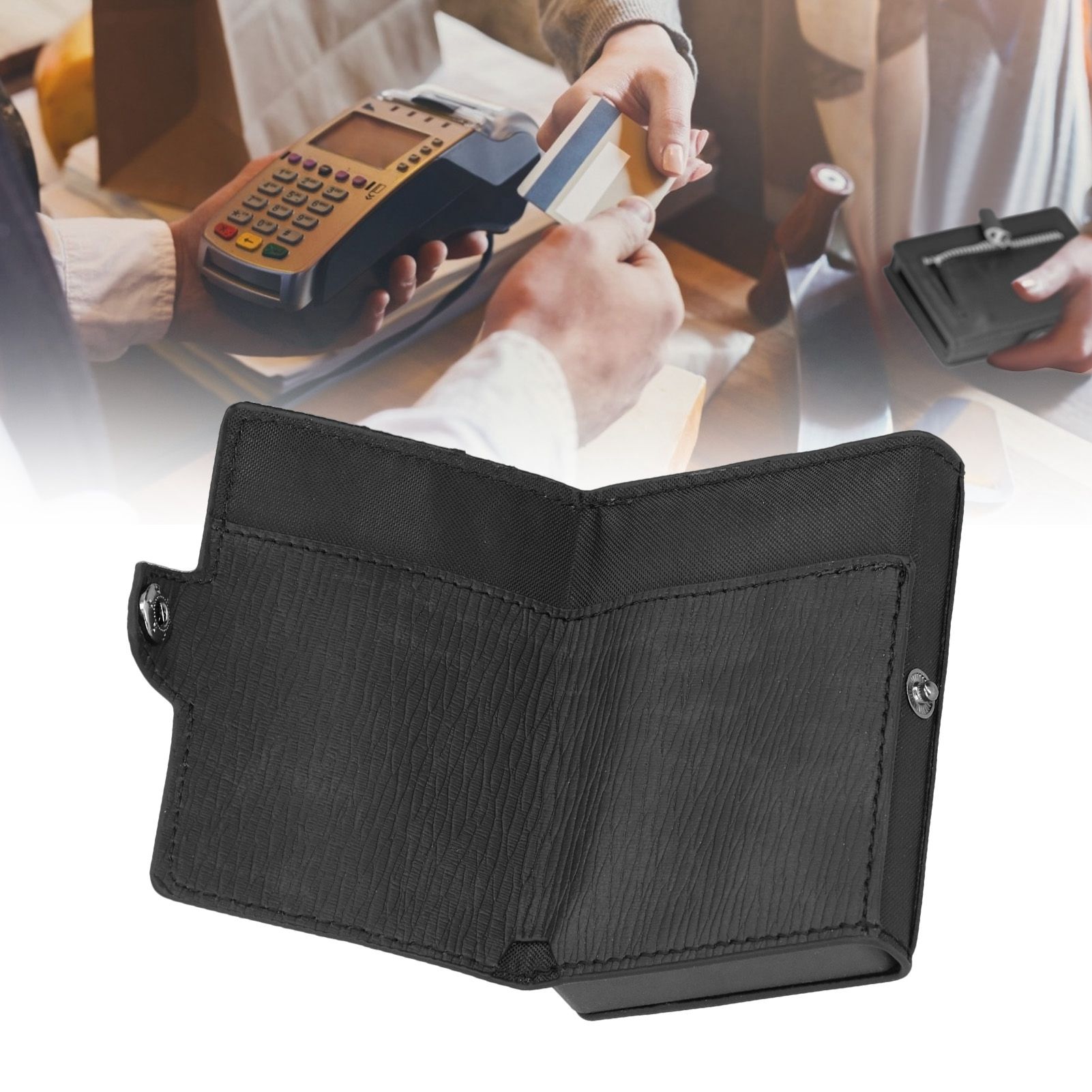 Portable Business Card Holder Travel Credit Card Case Organizer for Men and view 12